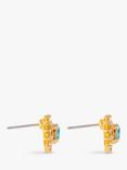 Susan Caplan Pre-Loved Rediscovered Collection Gold Plated Swarovski Crystal Radiant Stud Earrings, Dated Circa 1980s