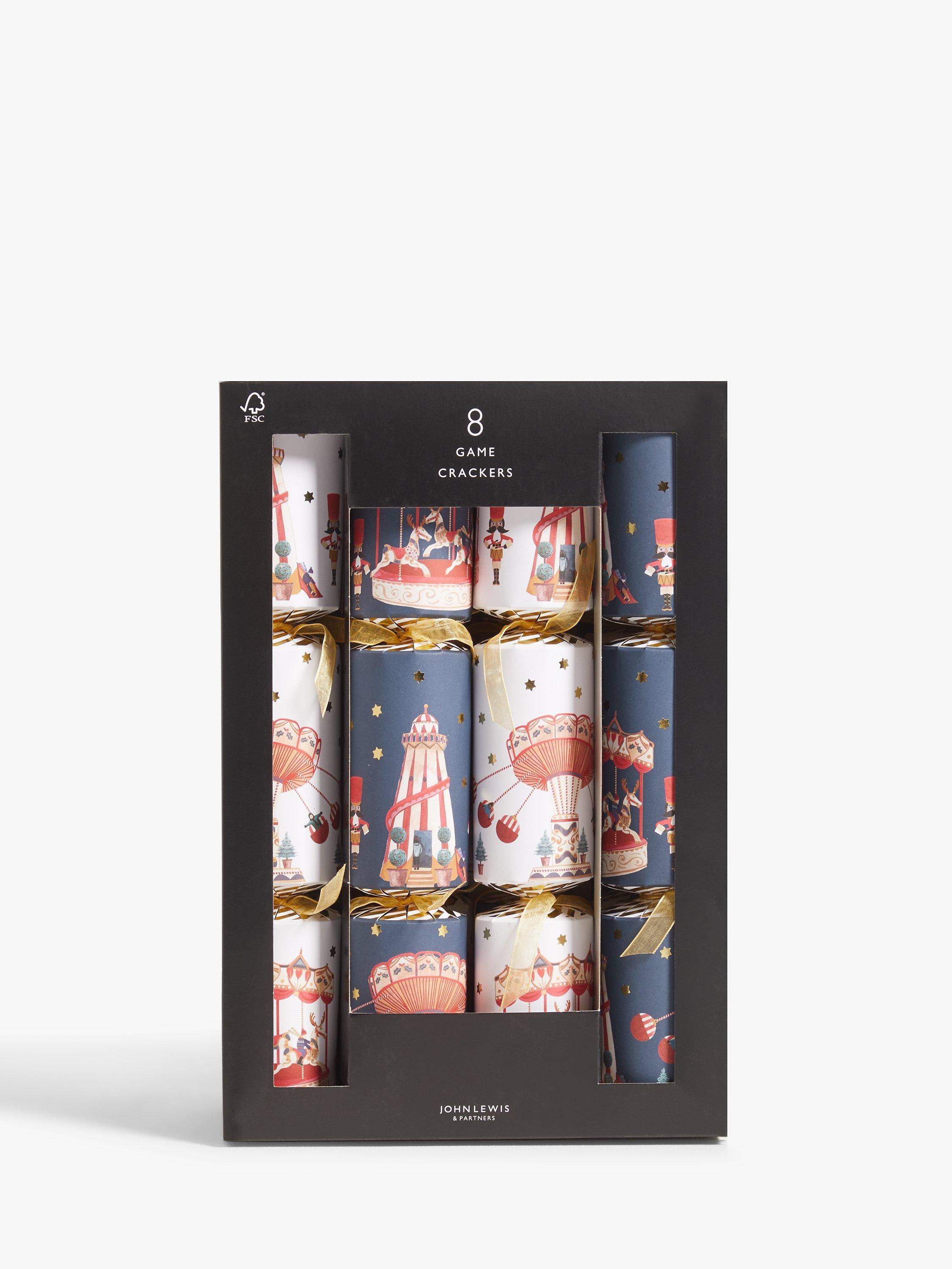 John Lewis Winter Fayre Fairground Game Crackers, Pack of 8, Multi