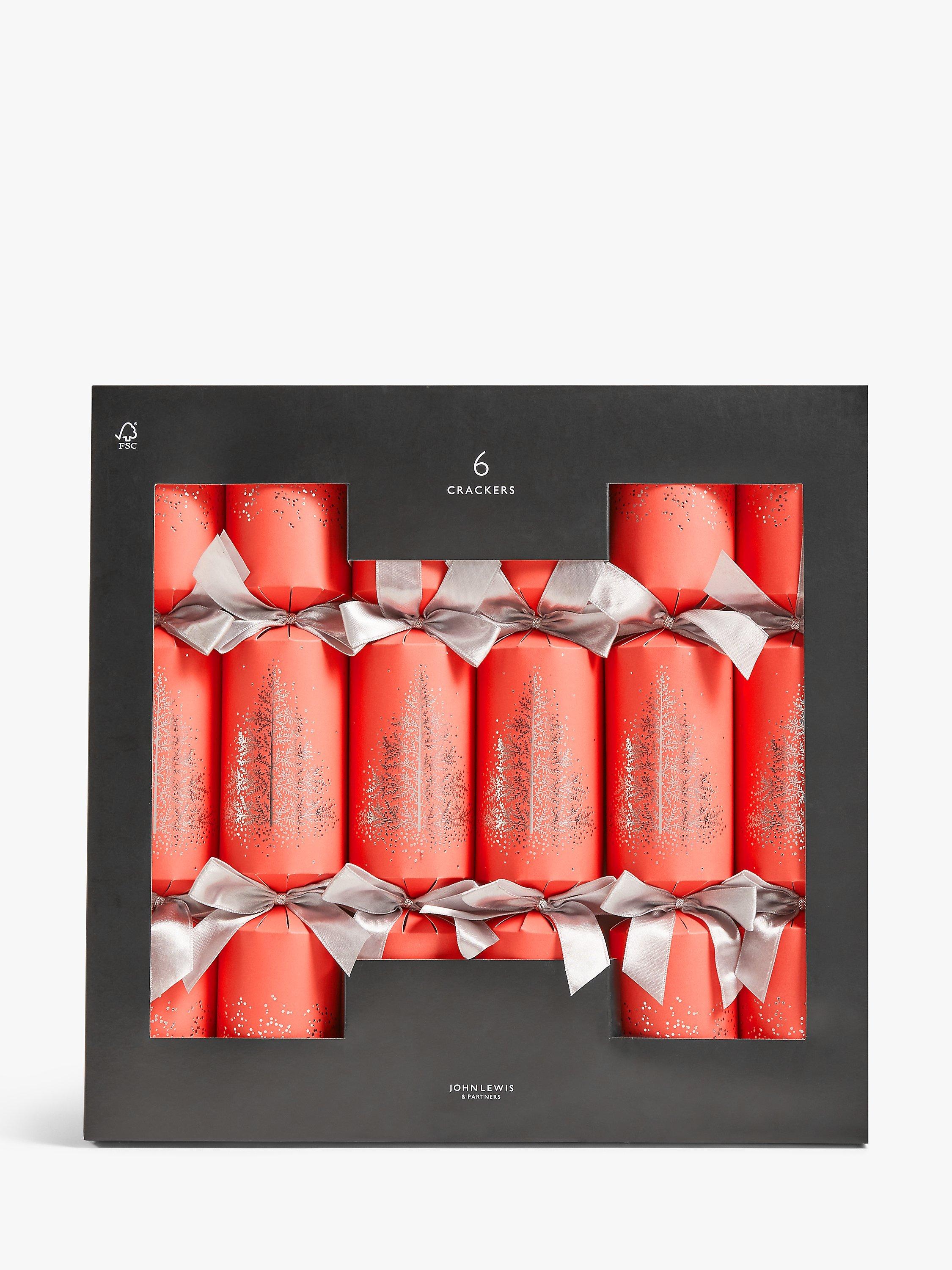 John Lewis Holly Luxury Christmas Crackers, Pack of 6, Red/Gold