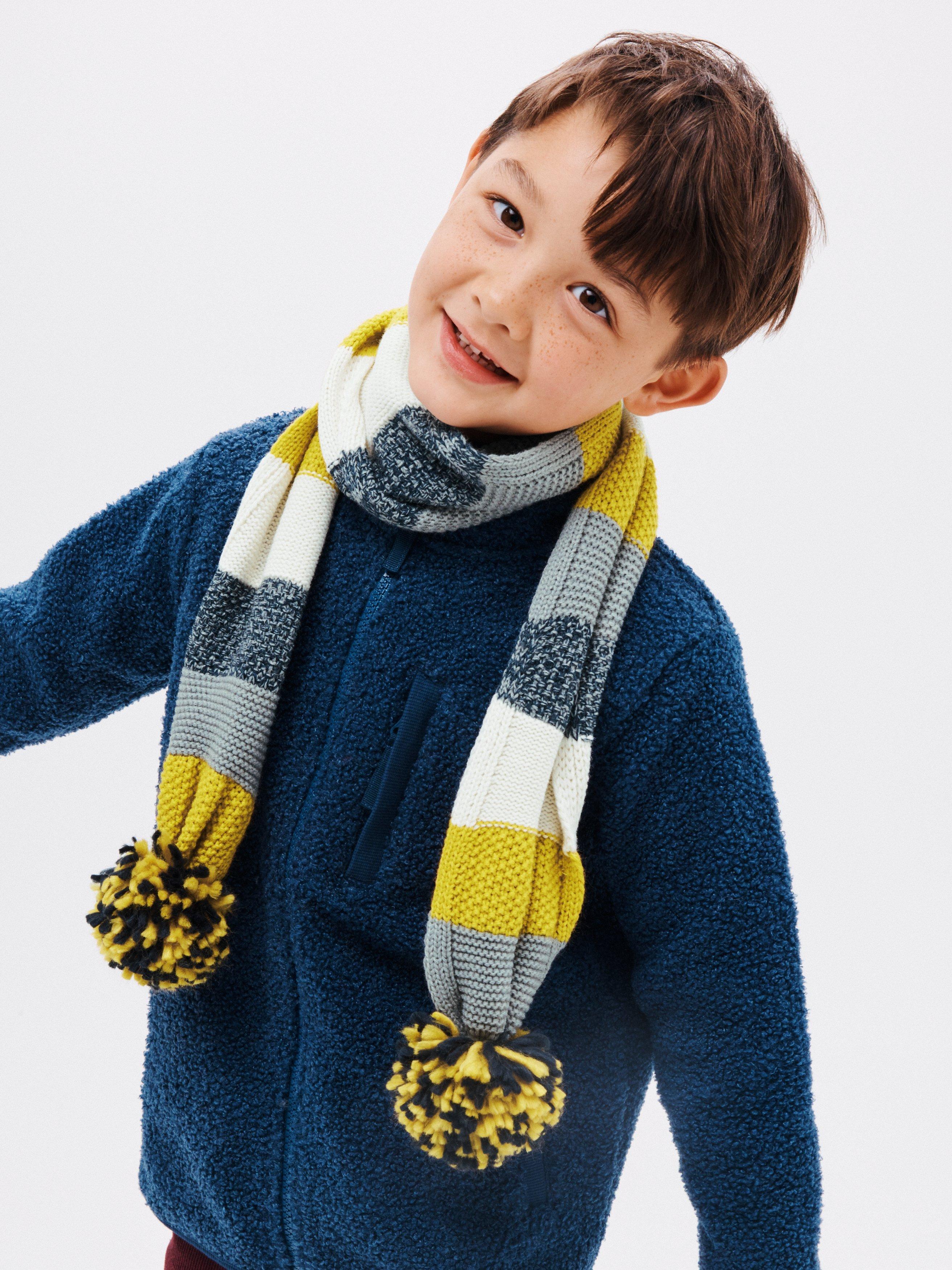 John Lewis Kids' Stripe Pom Scarf, Multi