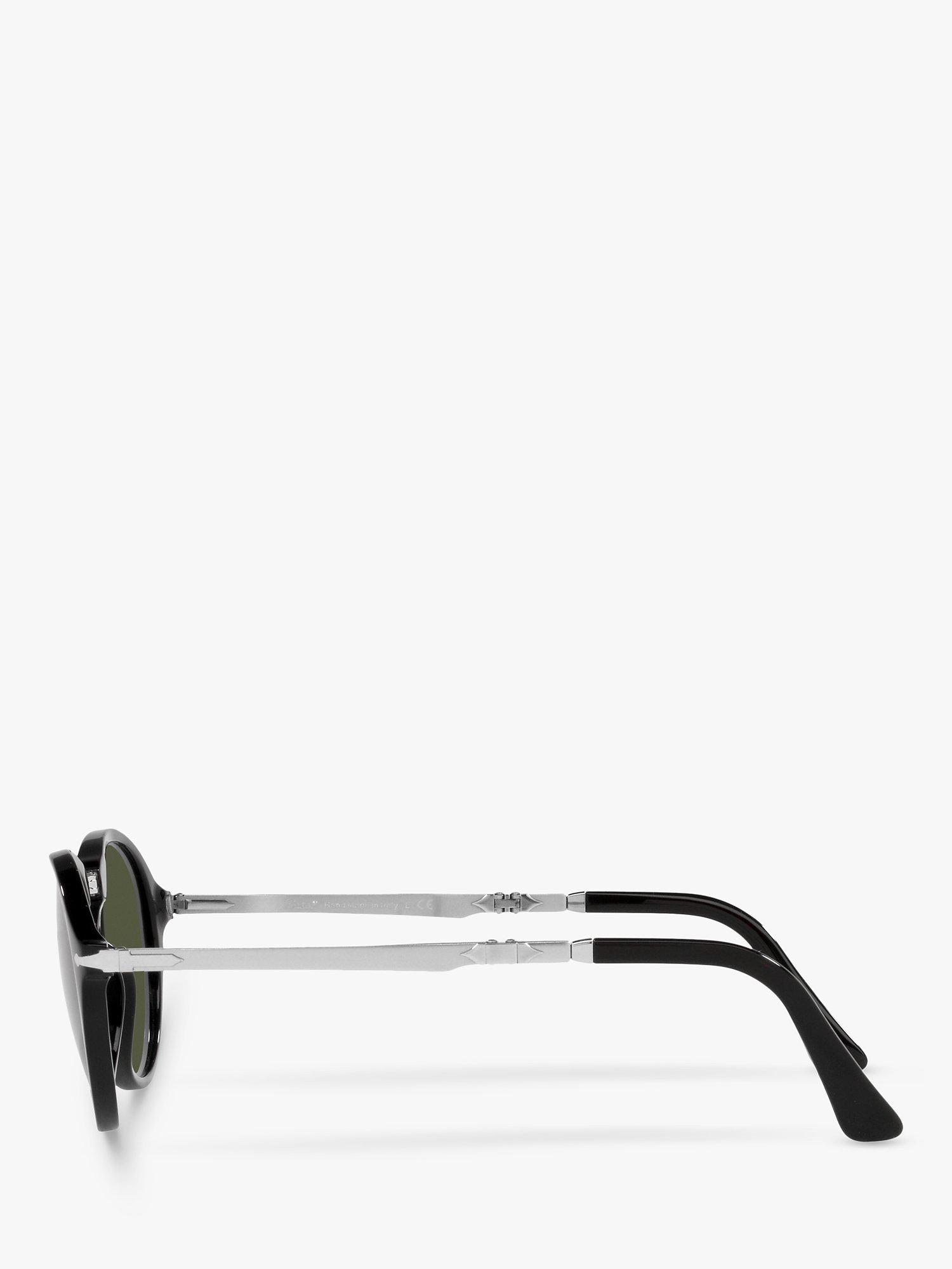 Product image 4 of 11, which shows Persol PO3274S Unisex Oval Sunglasses, Black/Green