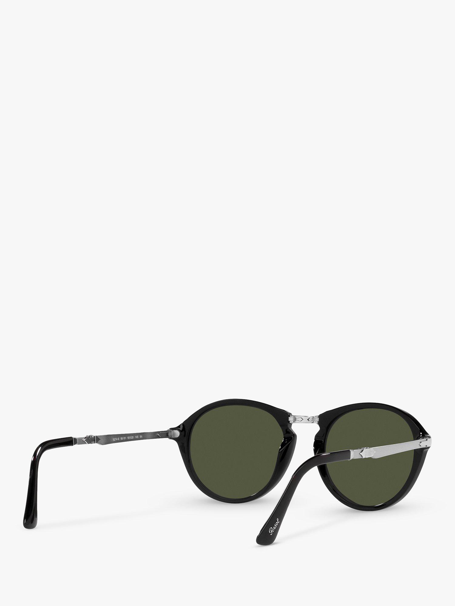 Product image 8 of 11, which shows Persol PO3274S Unisex Oval Sunglasses, Black/Green