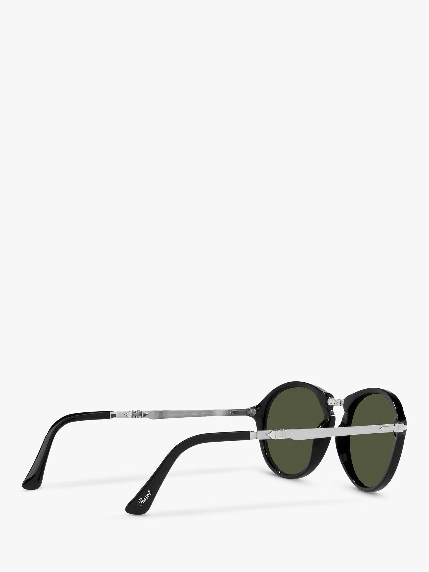 Product image 9 of 11, which shows Persol PO3274S Unisex Oval Sunglasses, Black/Green