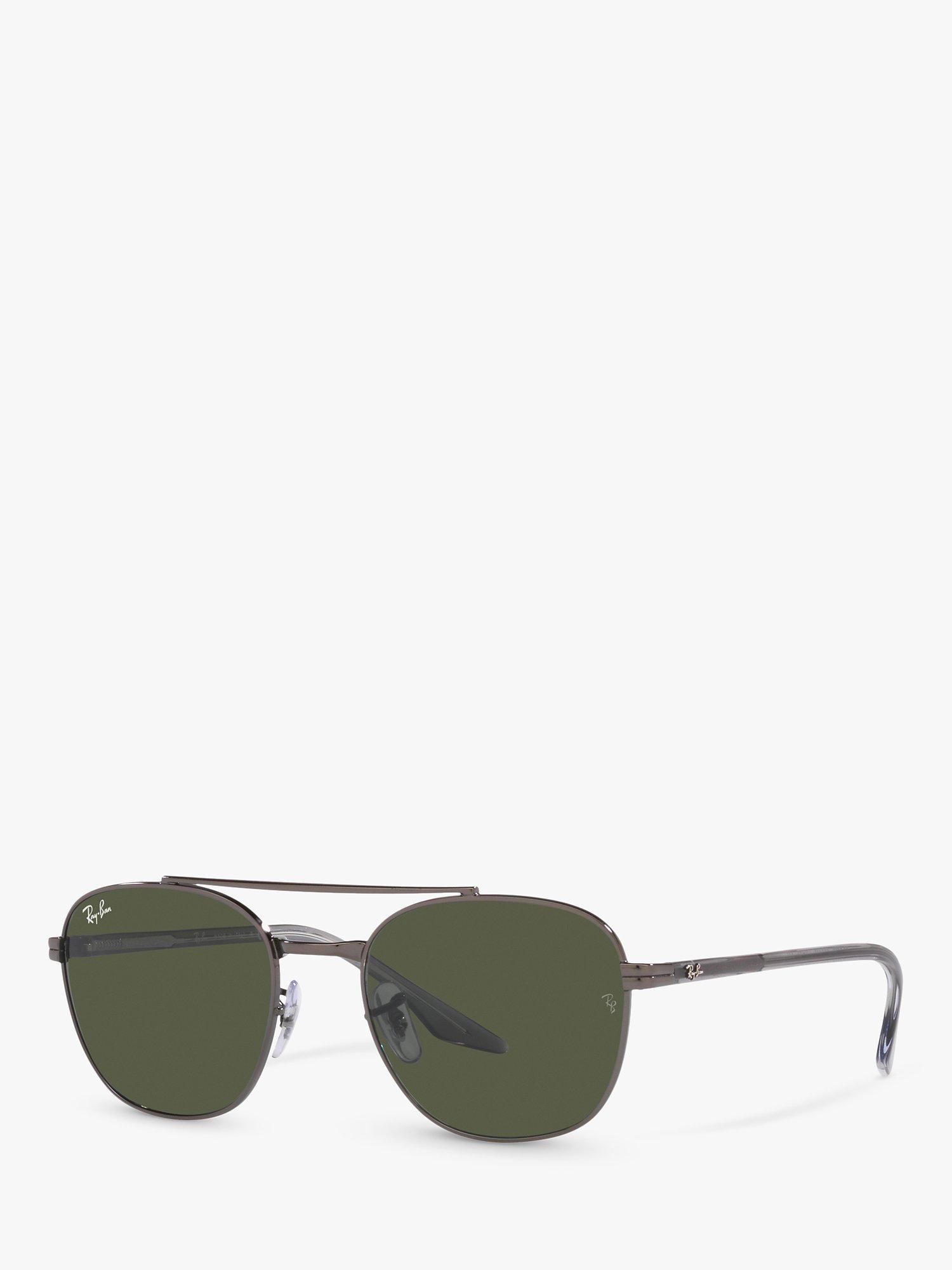 Ray-Ban RB3688 Unisex Square Sunglasses, Gunmetal/Green