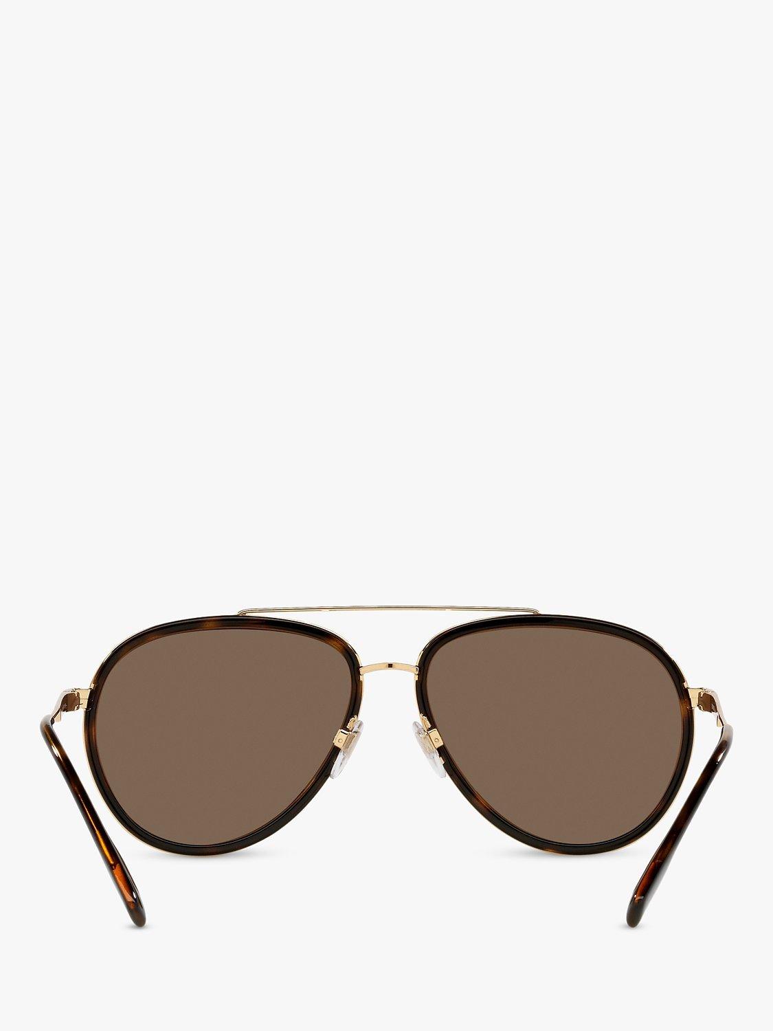 Product image 4 of 4, which shows Burberry BE3125 Men's Oliver Aviator Sunglasses, Gold/Brown