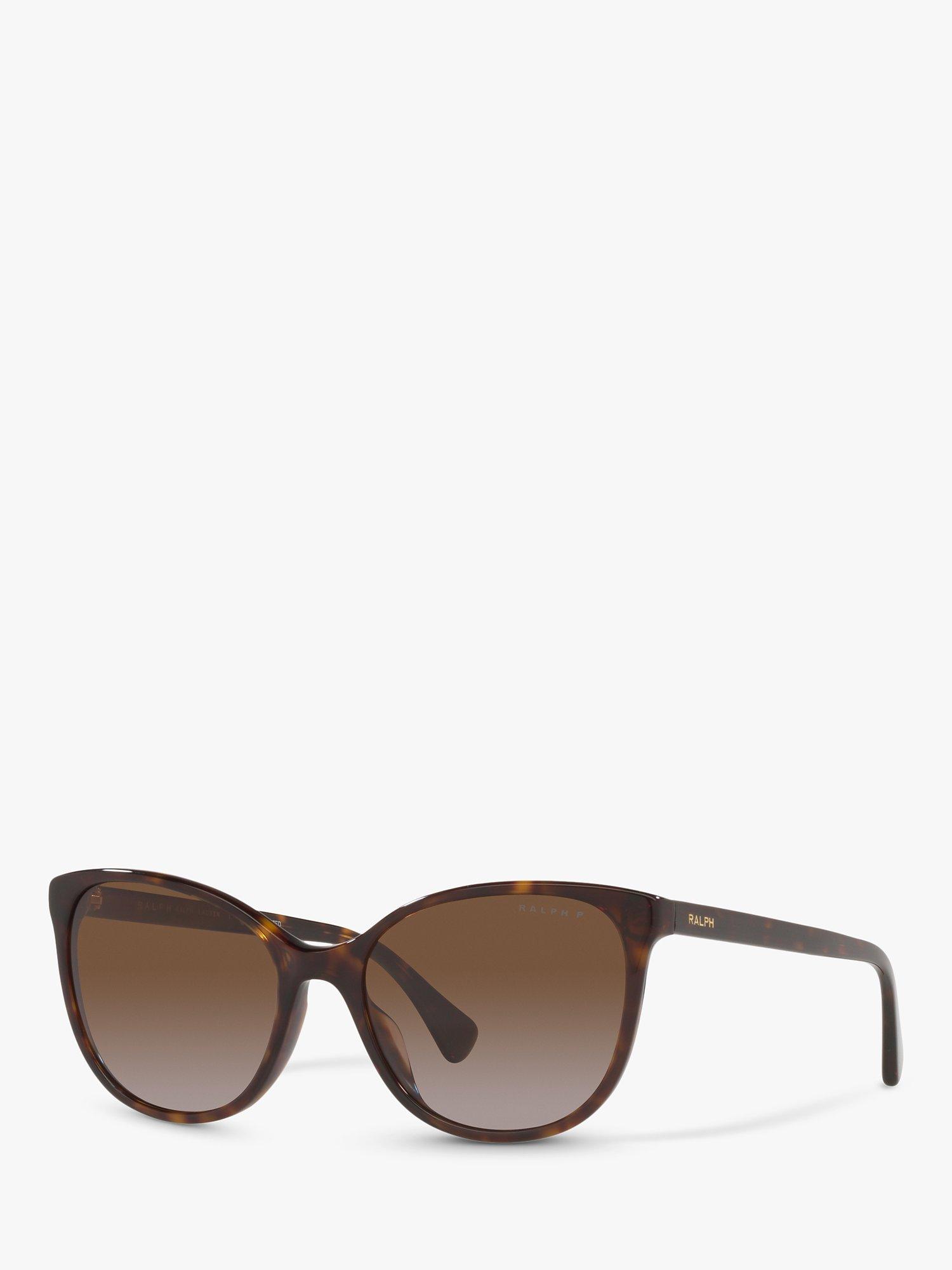 Ralph RA5282U Women's Cat's Eye Polarised Sunglasses, Dark Havana