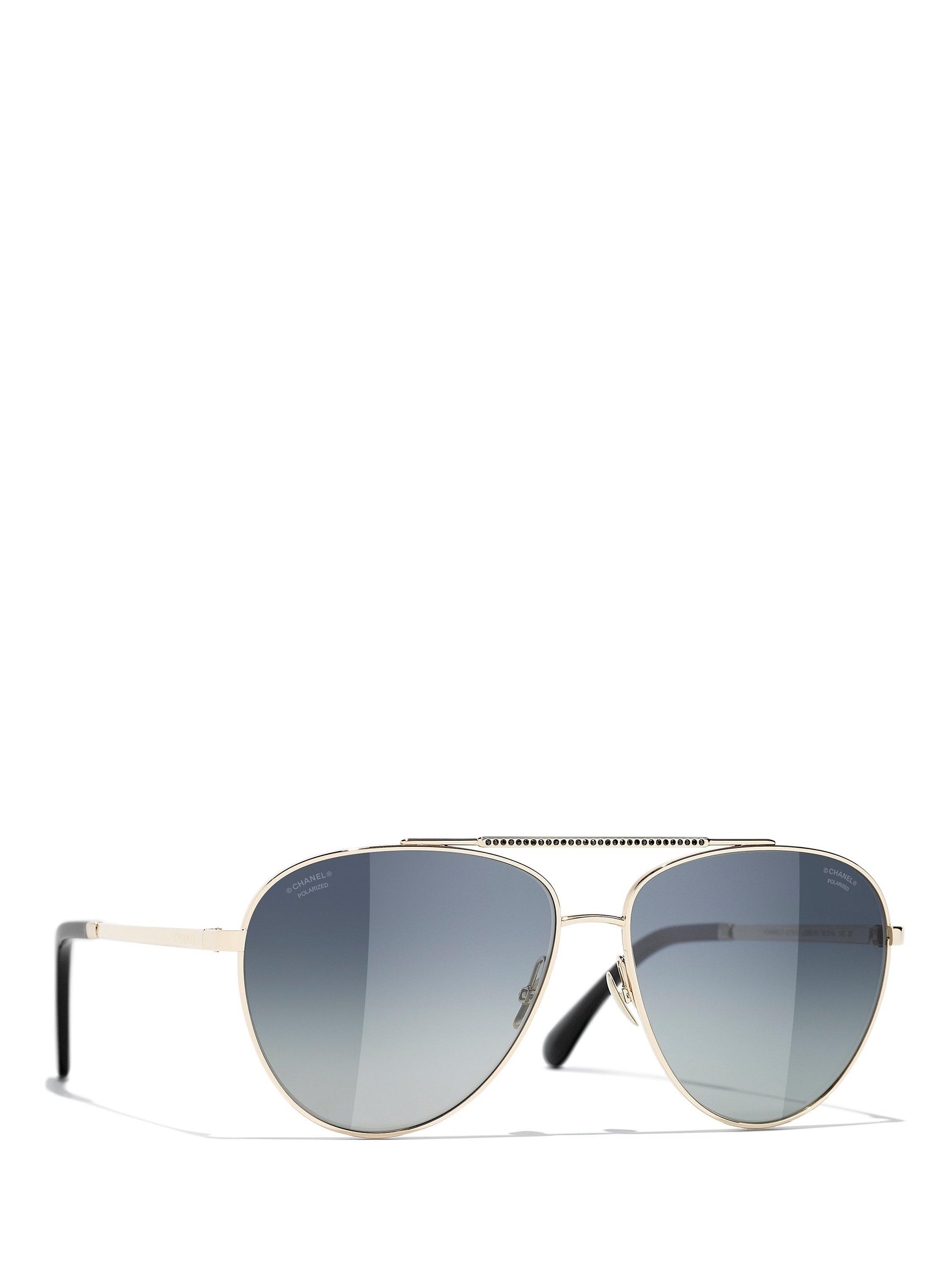 Chanel gold aviator sunglasses hotsell