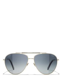 CHANEL Pilot Sunglasses CH4279B Pale Gold/Grey Gradient, Pale Gold/Grey Gradient