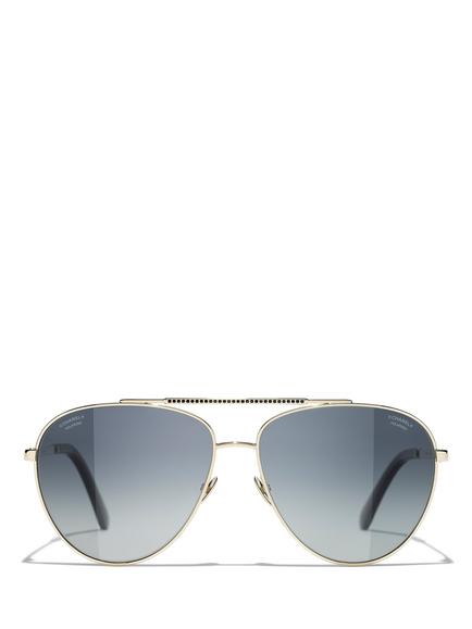 CHANEL Pilot Sunglasses CH4279B Pale Gold/Grey Gradient, Pale Gold/Grey Gradient
