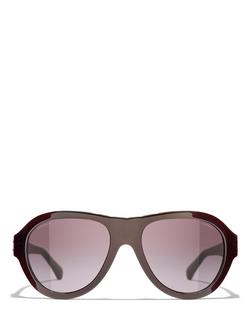 CHANEL Oval Sunglasses CH5467B Iridescent Red/Violet Gradient, Iridescent Red/Violet Gradient