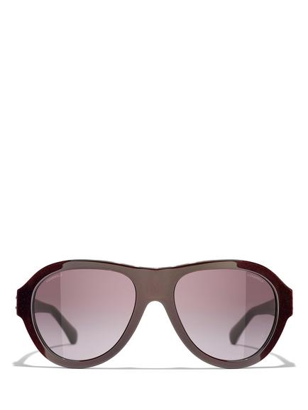 CHANEL Oval Sunglasses CH5467B Iridescent Red/Violet Gradient, Iridescent Red/Violet Gradient