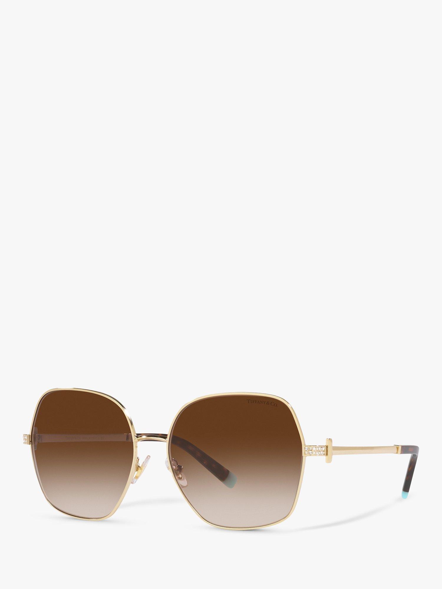 Tiffany & Co TF3085B Women's Irregular Sunglasses, Pale Gold/Brown Gradient