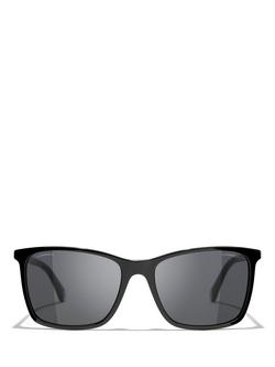CHANEL Rectangular Sunglasses CH5447 Black/Grey, Black/Grey