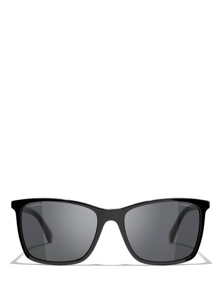 CHANEL Rectangular Sunglasses CH5447 Black/Grey, Black/Grey