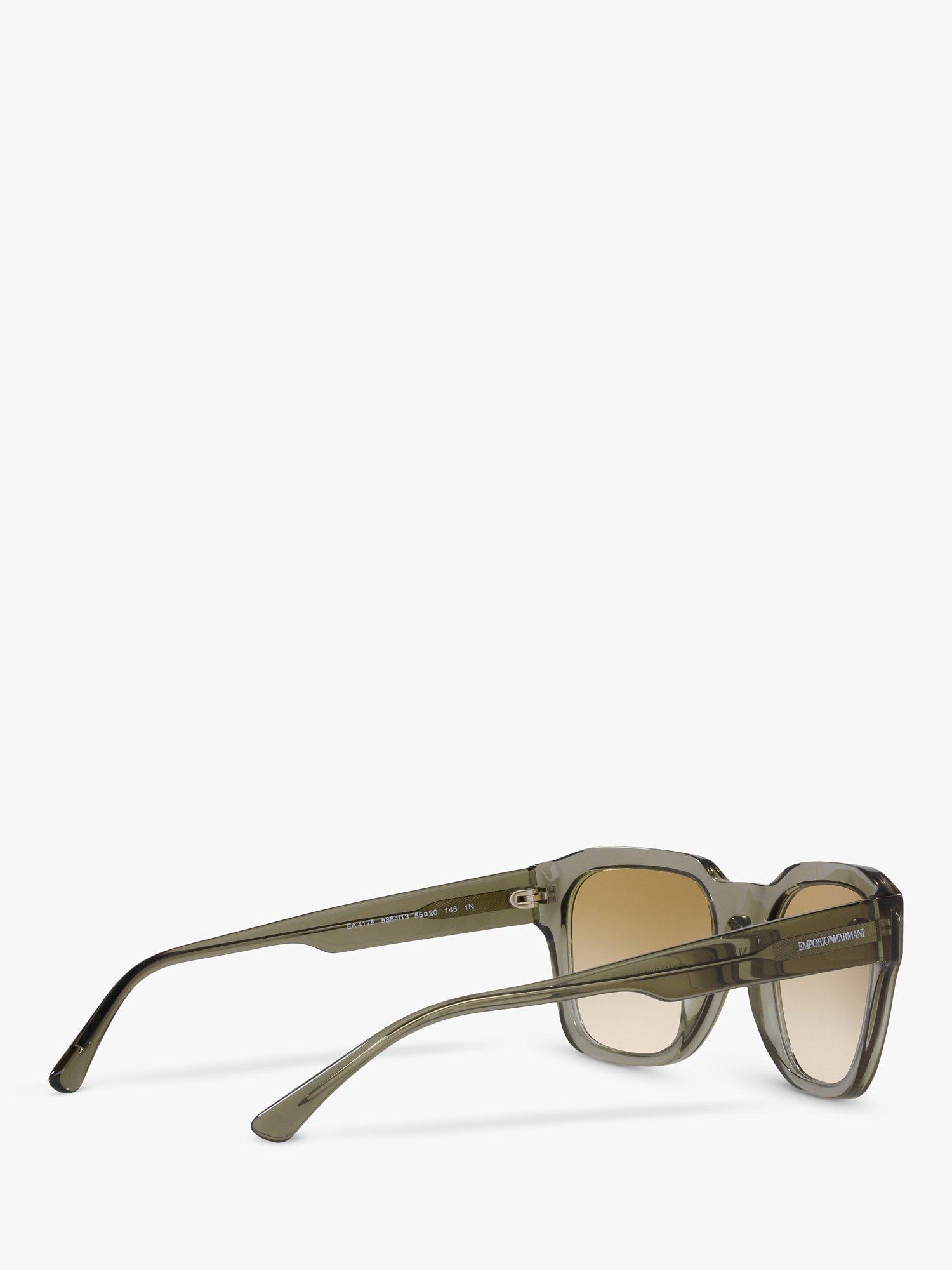 Product image 3 of 4, which shows Emporio Armani EA4175 Men's Square Sunglasses,Transparent Green/Brown Gradient