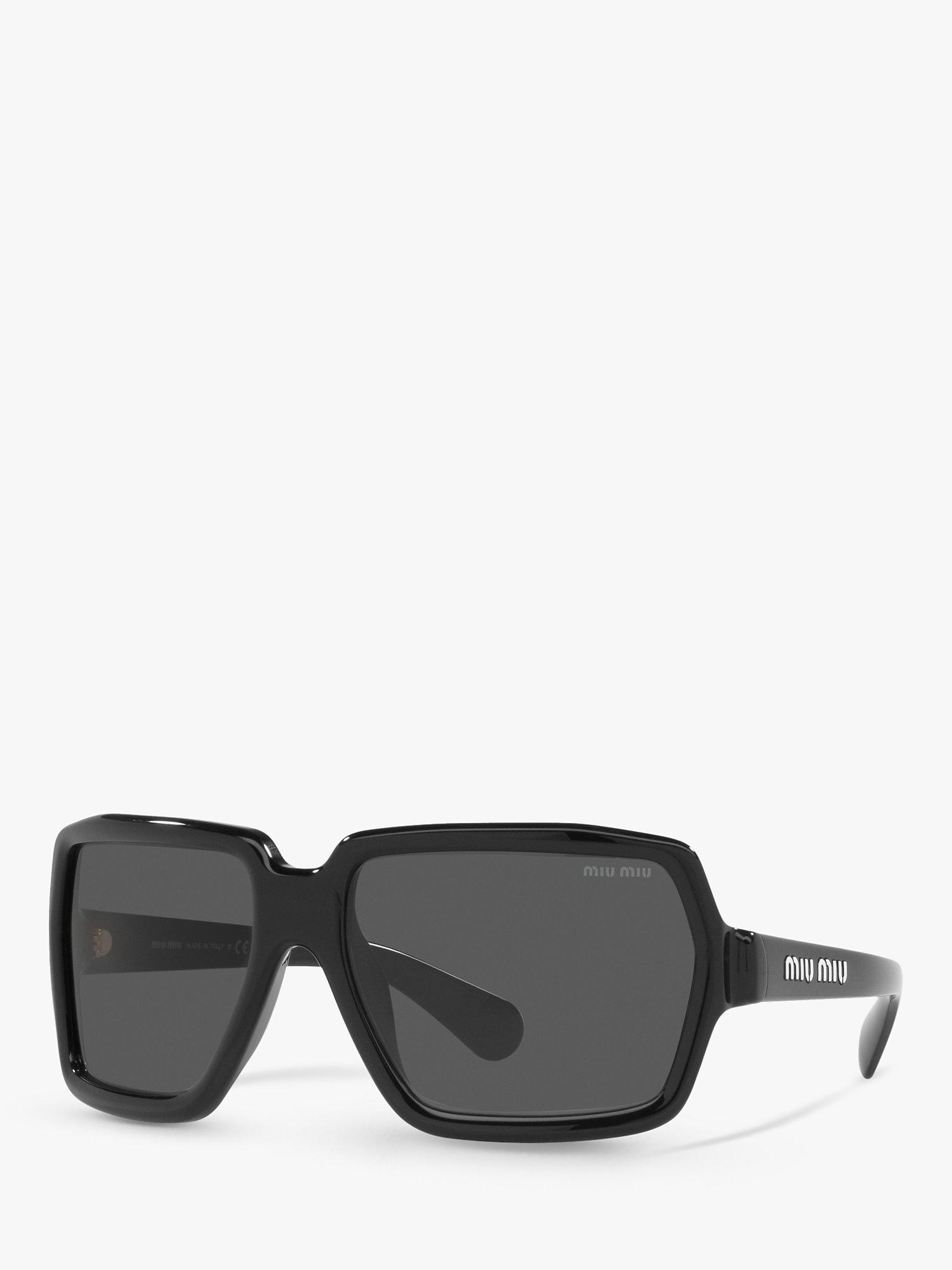 Miu Miu MU 06WS Women's Irregular Sunglasses, Black/Grey