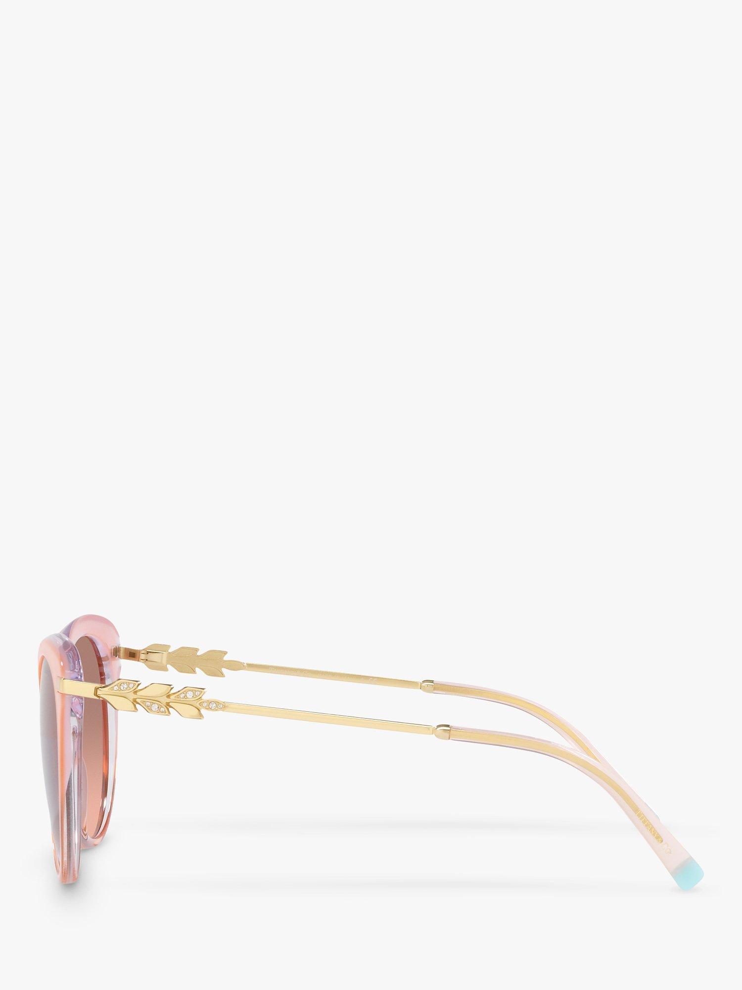 Product image 4 of 11, which shows Tiffany & Co TF4189B Women's Cat's Eye Sunglasses, Milk Pink/Brown Gradient