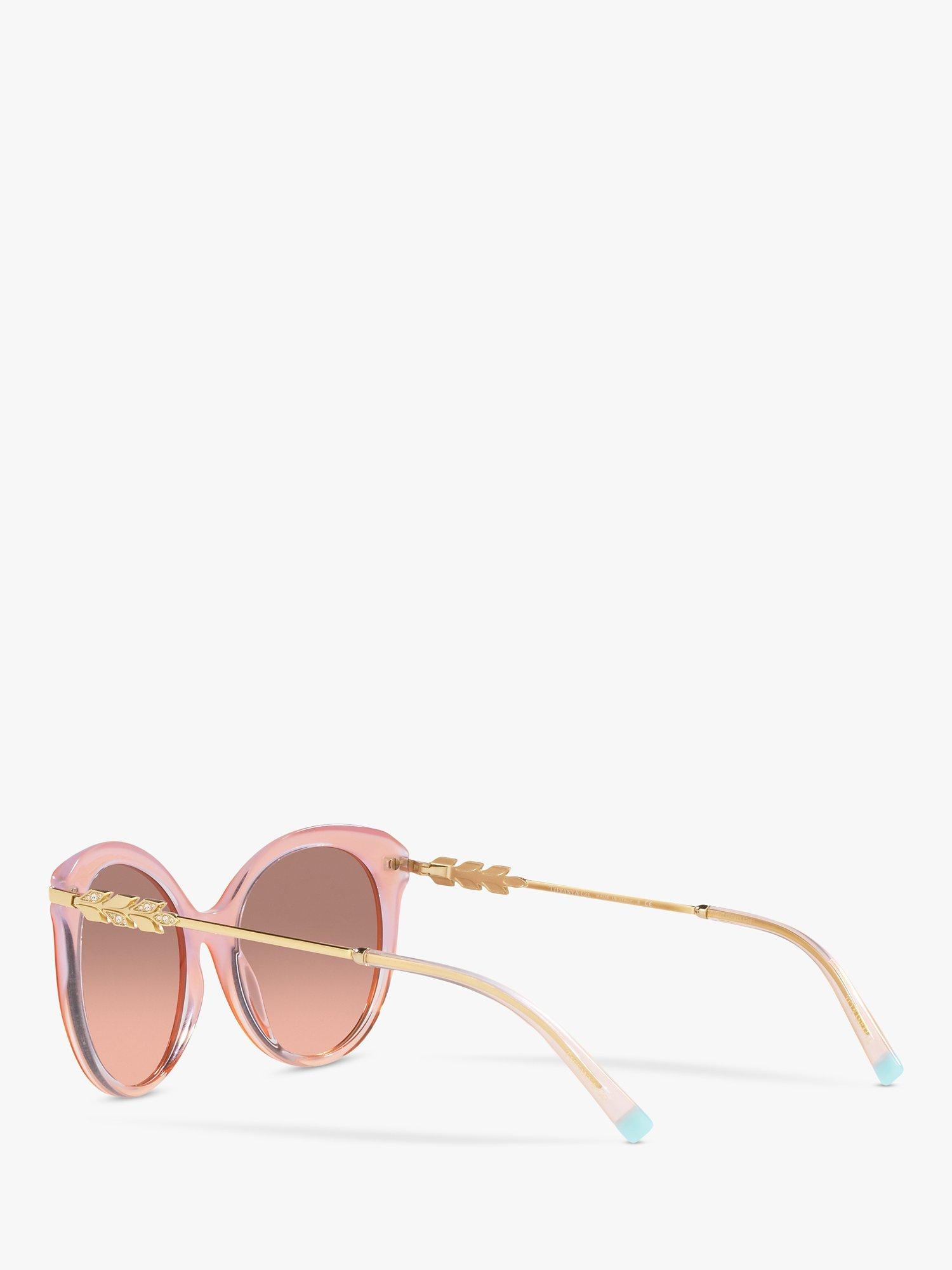 Product image 5 of 11, which shows Tiffany & Co TF4189B Women's Cat's Eye Sunglasses, Milk Pink/Brown Gradient