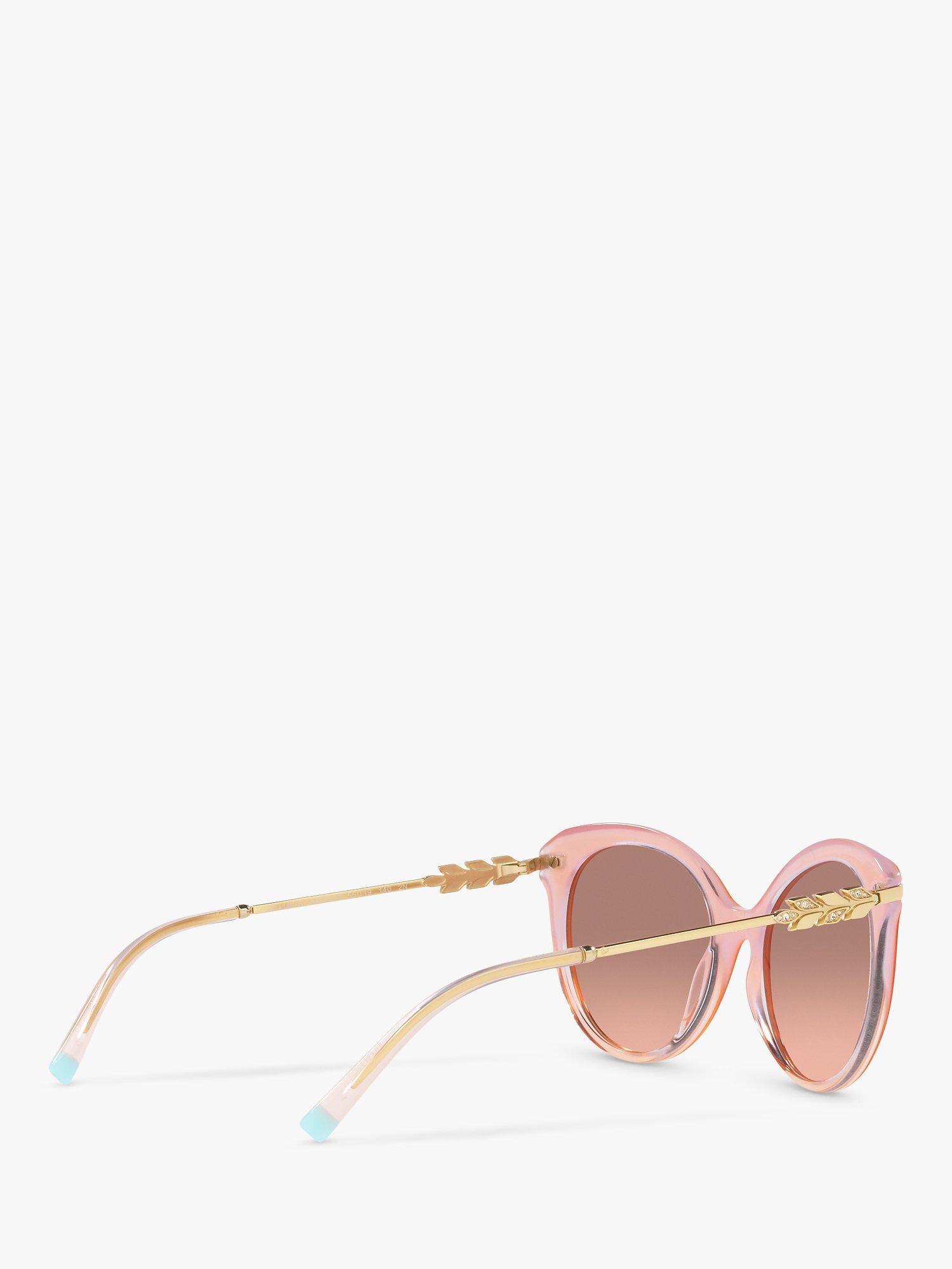 Product image 9 of 11, which shows Tiffany & Co TF4189B Women's Cat's Eye Sunglasses, Milk Pink/Brown Gradient