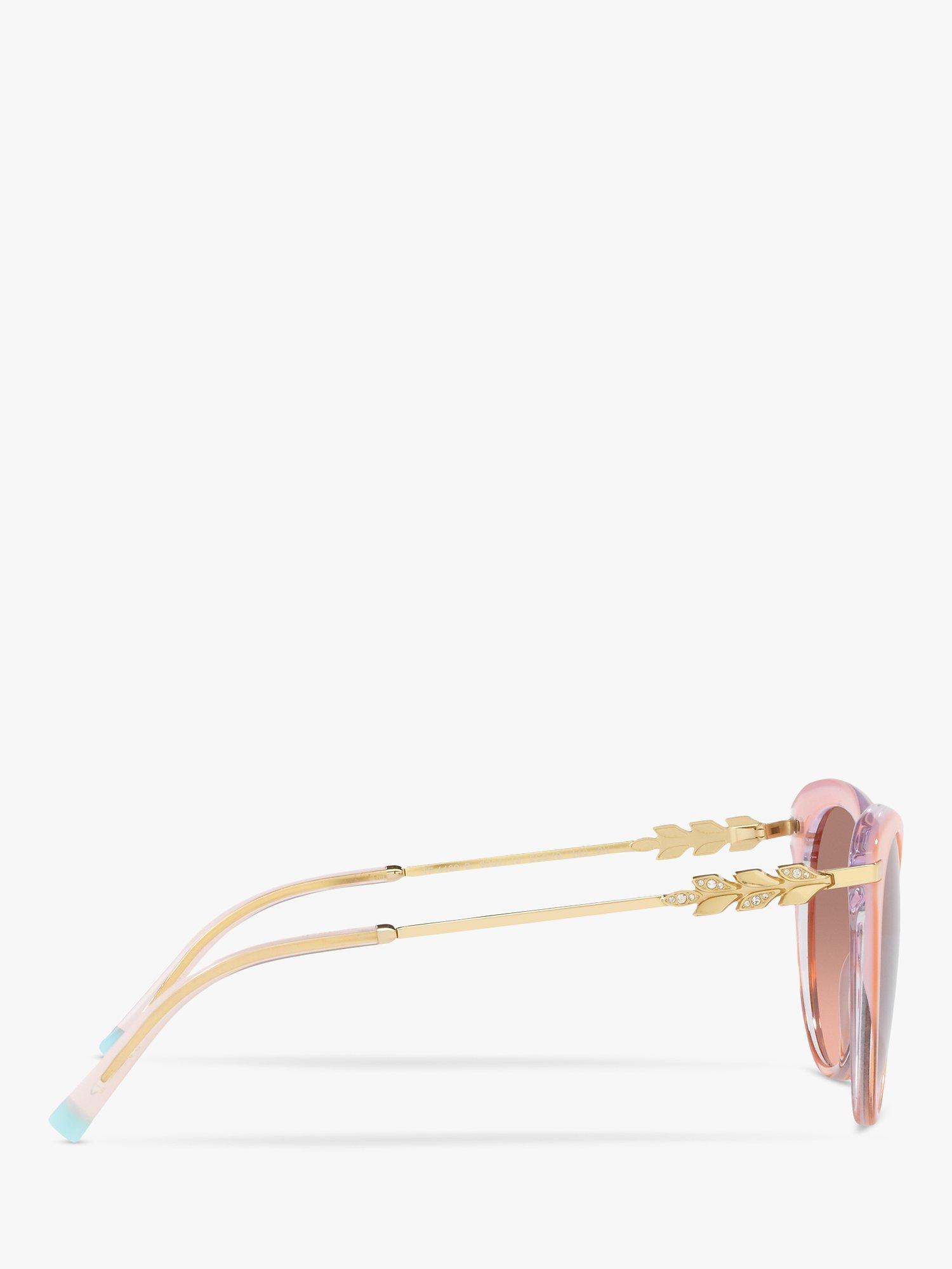 Product image 10 of 11, which shows Tiffany & Co TF4189B Women's Cat's Eye Sunglasses, Milk Pink/Brown Gradient