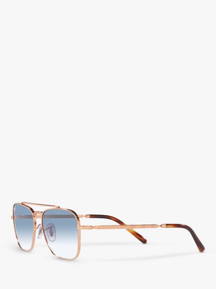 Ray-Ban RB3636 Unisex New Caravan Square Sunglasses, Rose Gold/Blue Gradient - view 2, Rose Gold/Blue Gradient