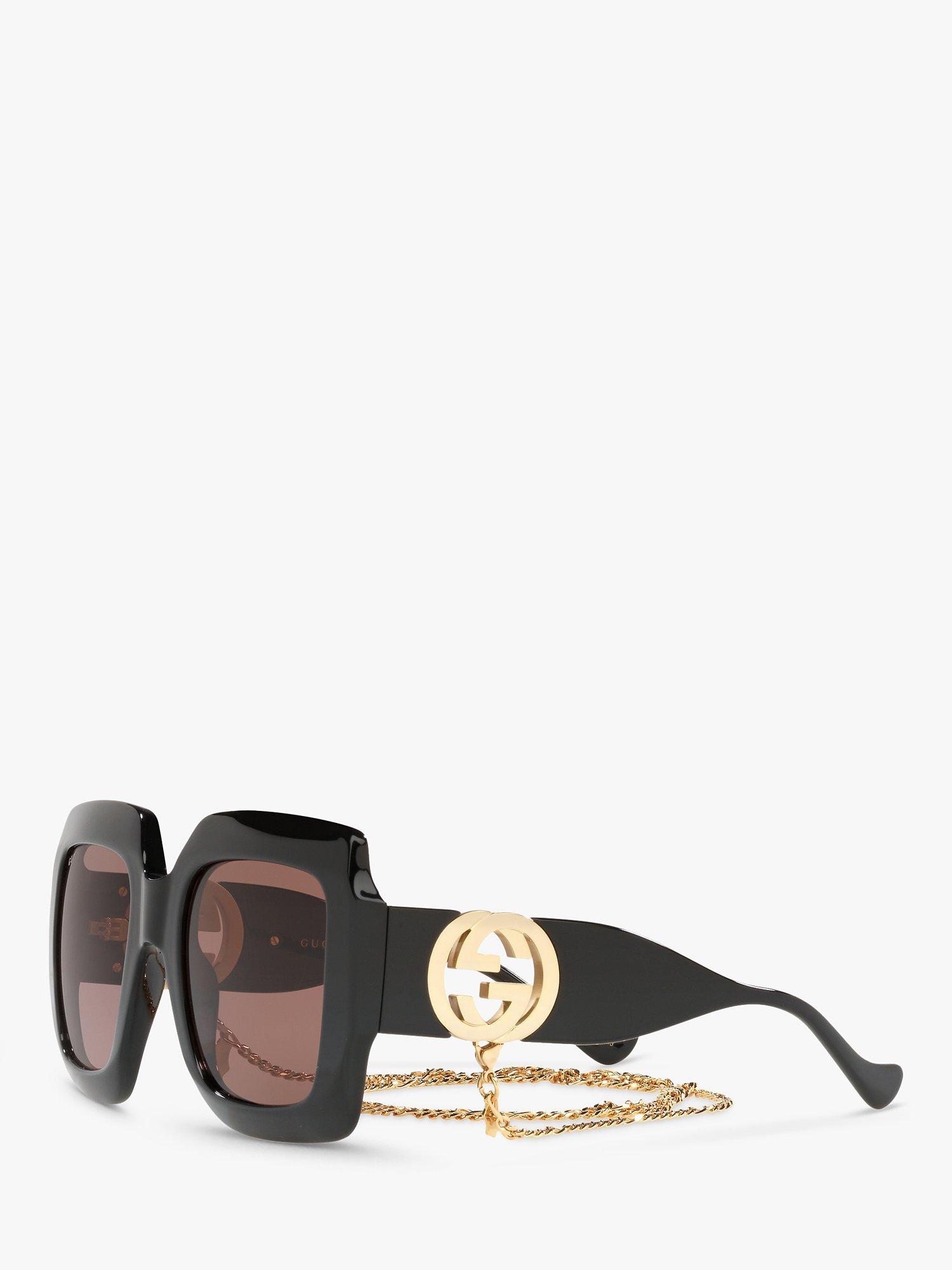 Gucci Square Frame Oversized Sunglasses in selling Black Glitter