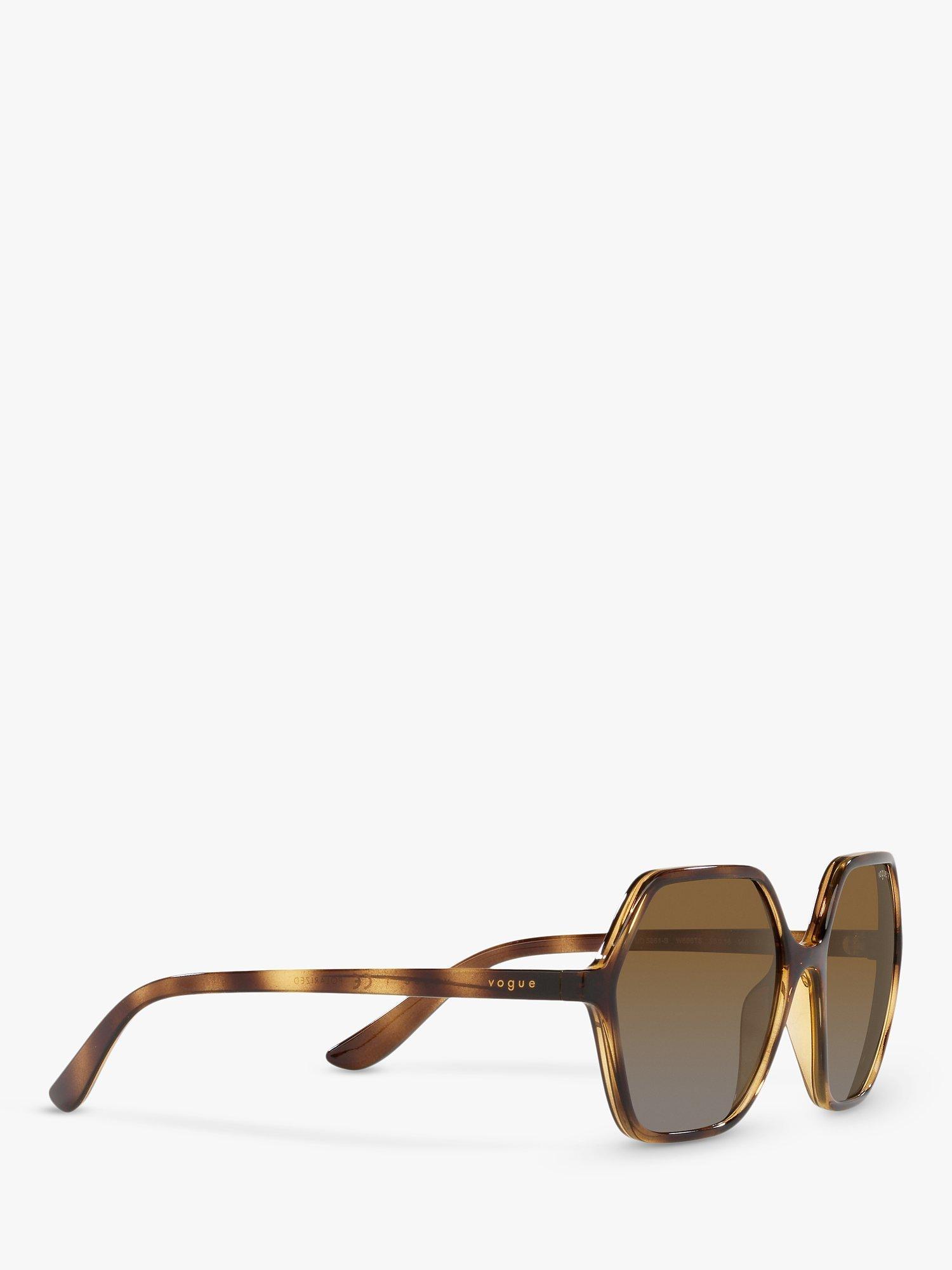 Product image 11 of 11, which shows Vogue VO5361S Women's Polarised Irregular Sunglasses, Tortoise/Brown Gradient