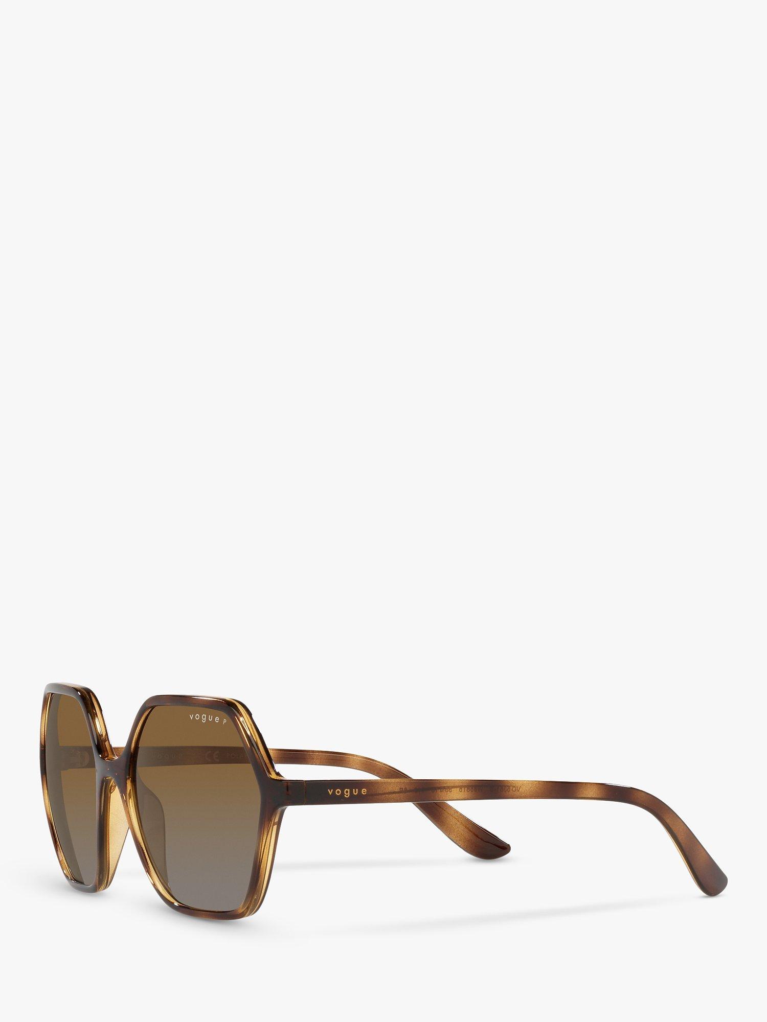 Product image 2 of 11, which shows Vogue VO5361S Women's Polarised Irregular Sunglasses, Tortoise/Brown Gradient