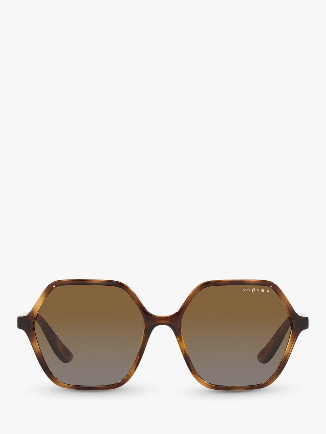 Product image 3 of 11, which shows Vogue VO5361S Women's Polarised Irregular Sunglasses, Tortoise/Brown Gradient