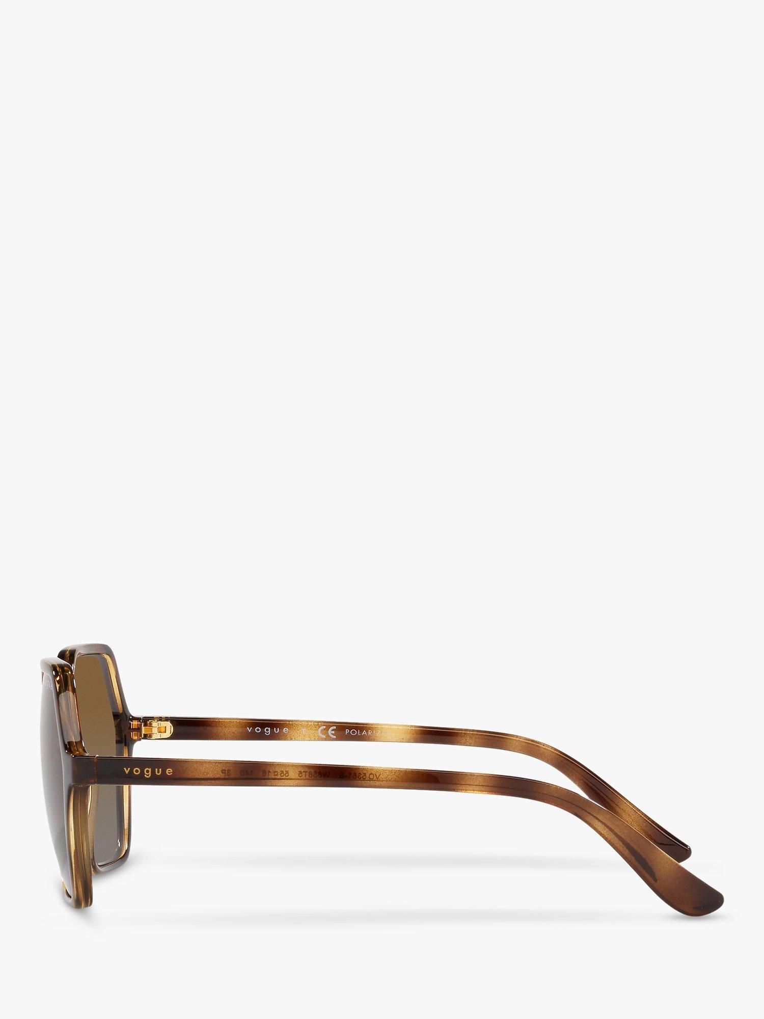 Product image 4 of 11, which shows Vogue VO5361S Women's Polarised Irregular Sunglasses, Tortoise/Brown Gradient
