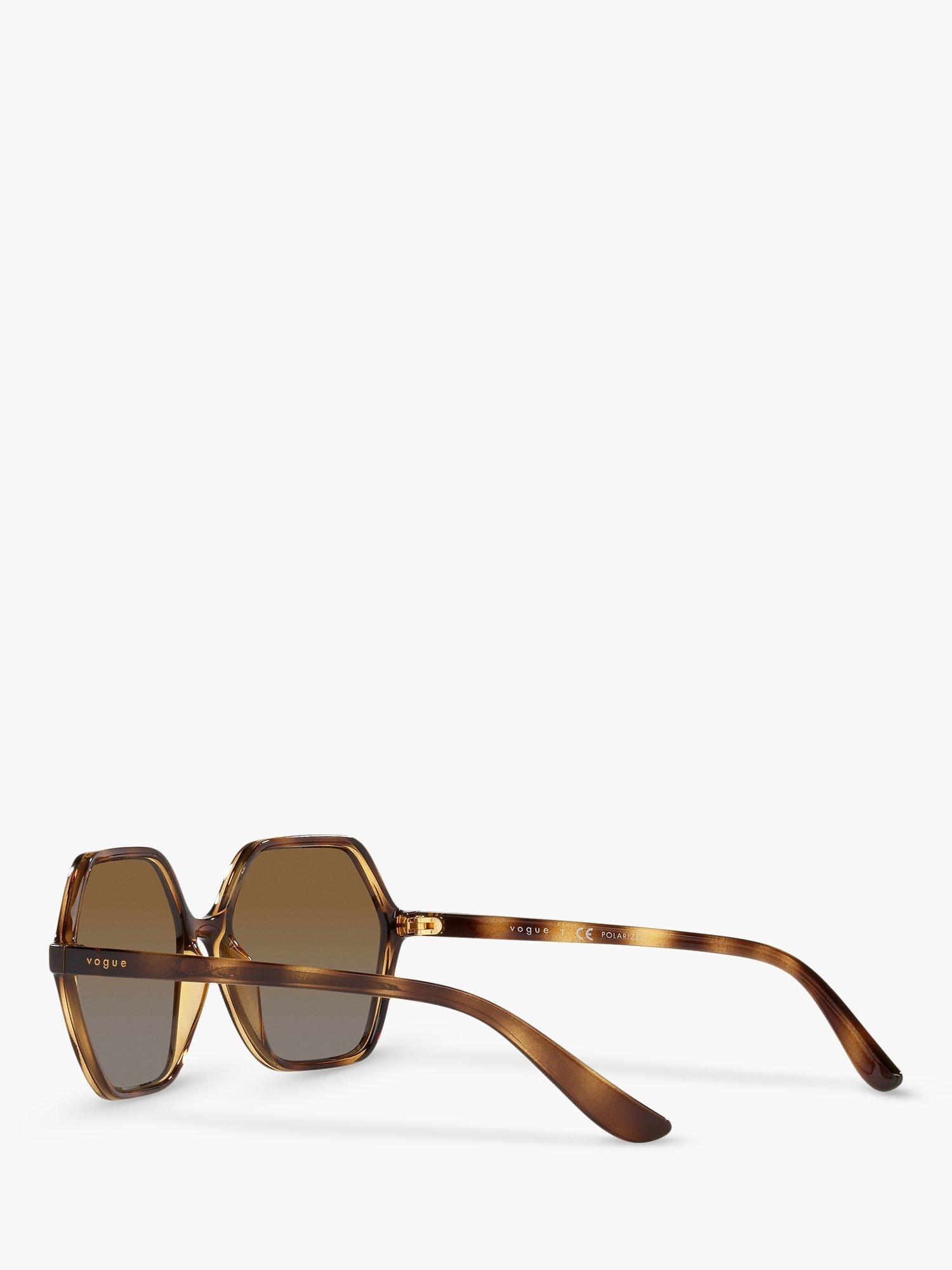 Product image 5 of 11, which shows Vogue VO5361S Women's Polarised Irregular Sunglasses, Tortoise/Brown Gradient