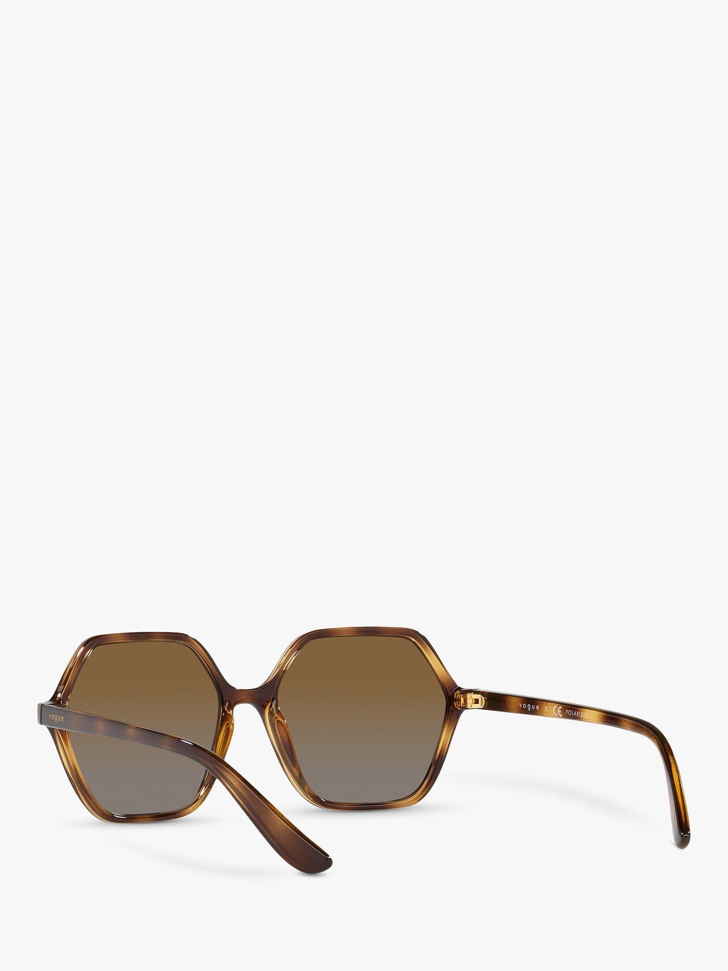 Product image 6 of 11, which shows Vogue VO5361S Women's Polarised Irregular Sunglasses, Tortoise/Brown Gradient