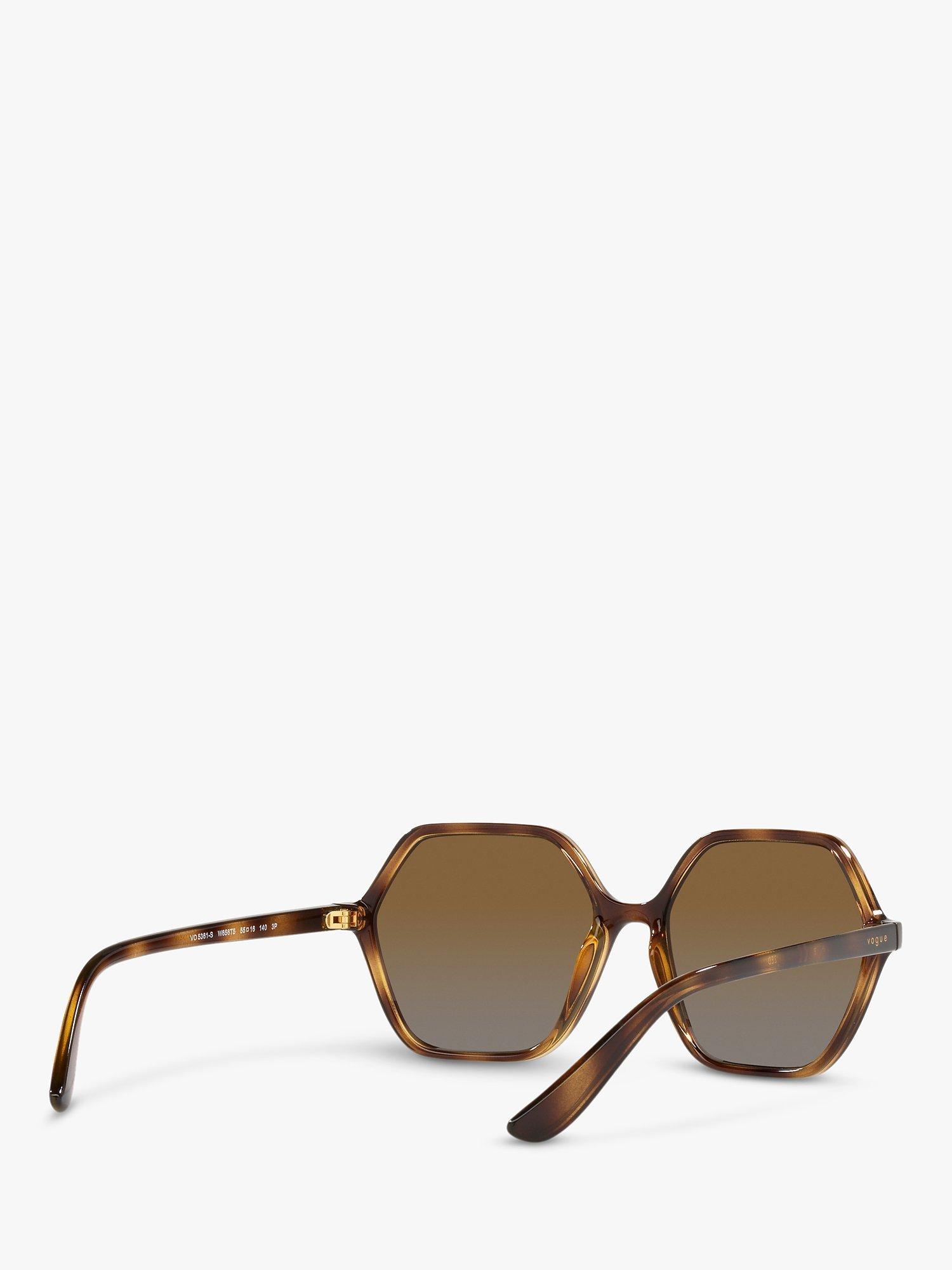 Product image 8 of 11, which shows Vogue VO5361S Women's Polarised Irregular Sunglasses, Tortoise/Brown Gradient