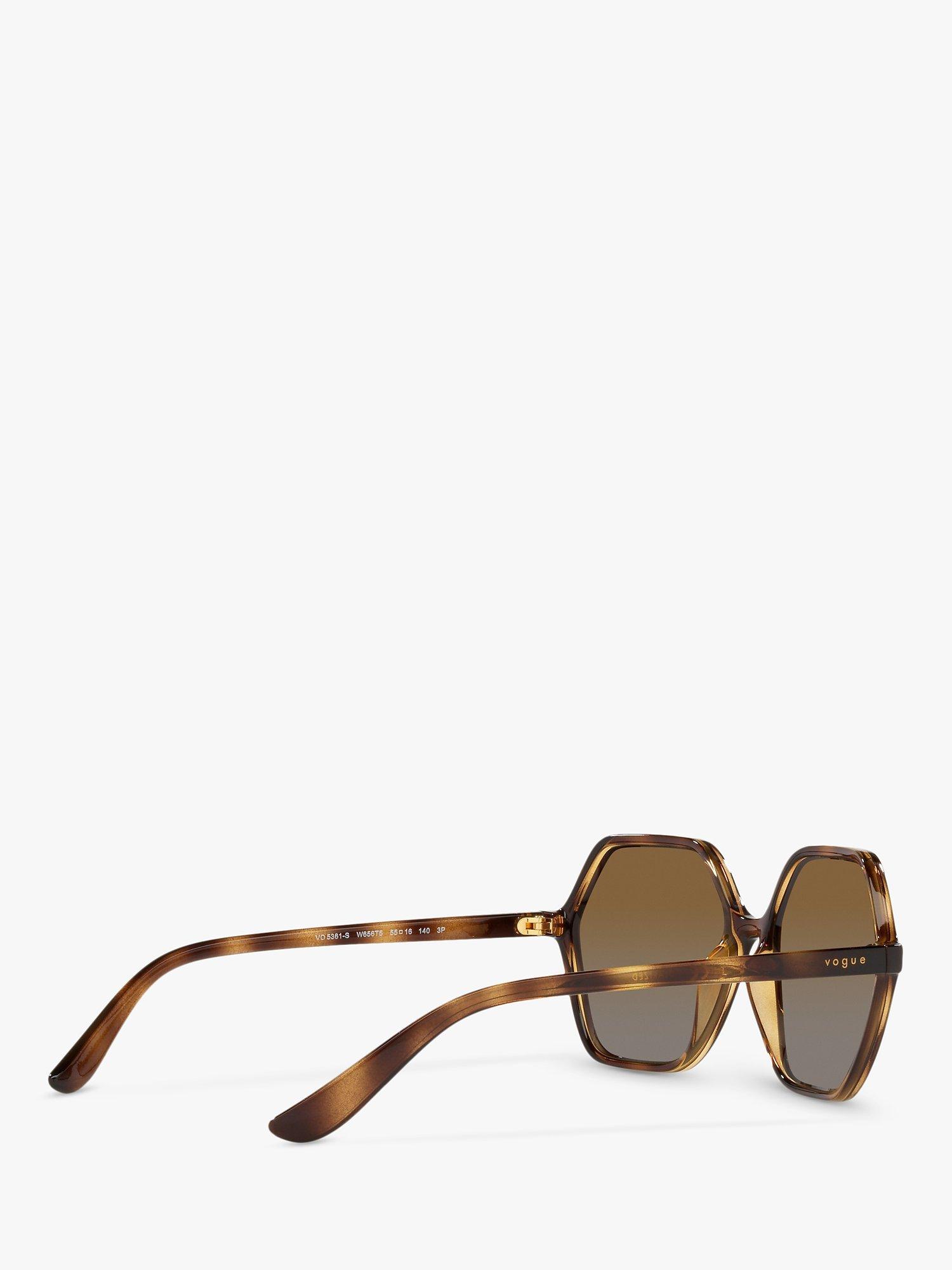 Product image 9 of 11, which shows Vogue VO5361S Women's Polarised Irregular Sunglasses, Tortoise/Brown Gradient