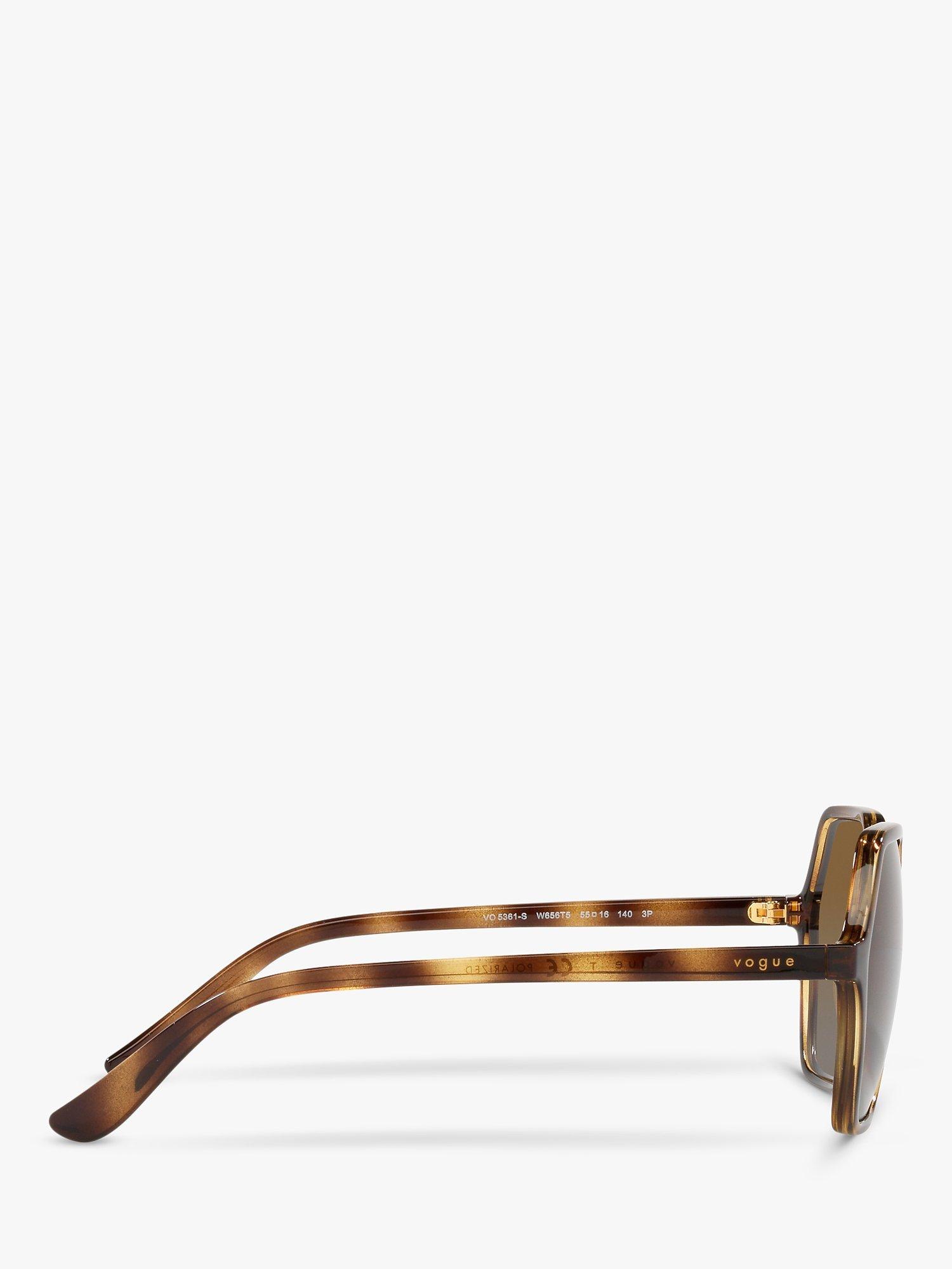 Product image 10 of 11, which shows Vogue VO5361S Women's Polarised Irregular Sunglasses, Tortoise/Brown Gradient