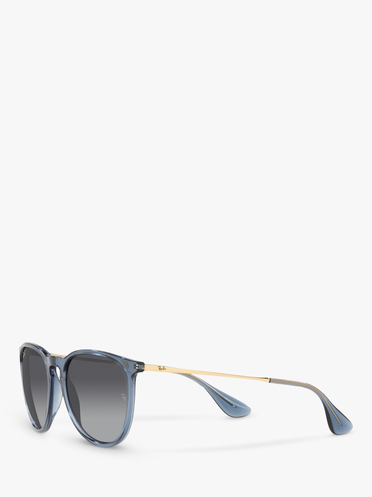 Product image 2 of 11, which shows Ray-Ban RB4171 Women's Erika Polarised Oval Sunglasses, Transparent Blue/Grey Gradient