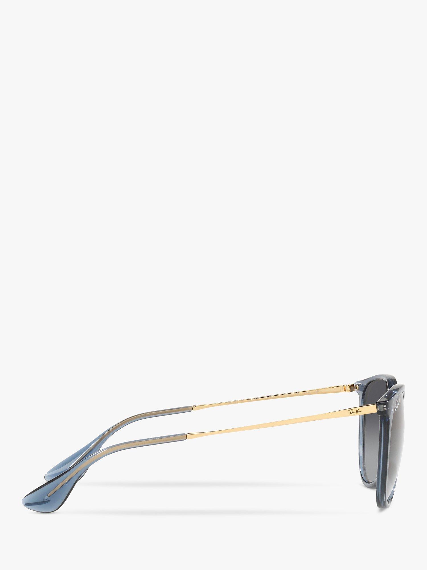 Product image 10 of 11, which shows Ray-Ban RB4171 Women's Erika Polarised Oval Sunglasses, Transparent Blue/Grey Gradient