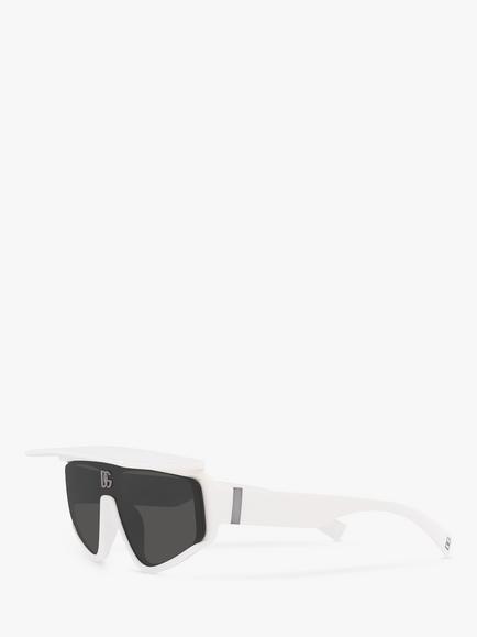 Dolce & Gabbana DG6177 Men's Rectangular Sunglasses - view 2, White/Grey