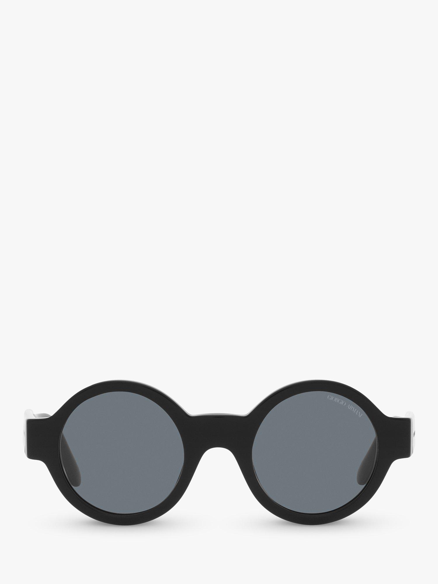 Product image 3 of 11, which shows Giorgio Armani AR 903M Women's Round Sunglasses, Black/Grey