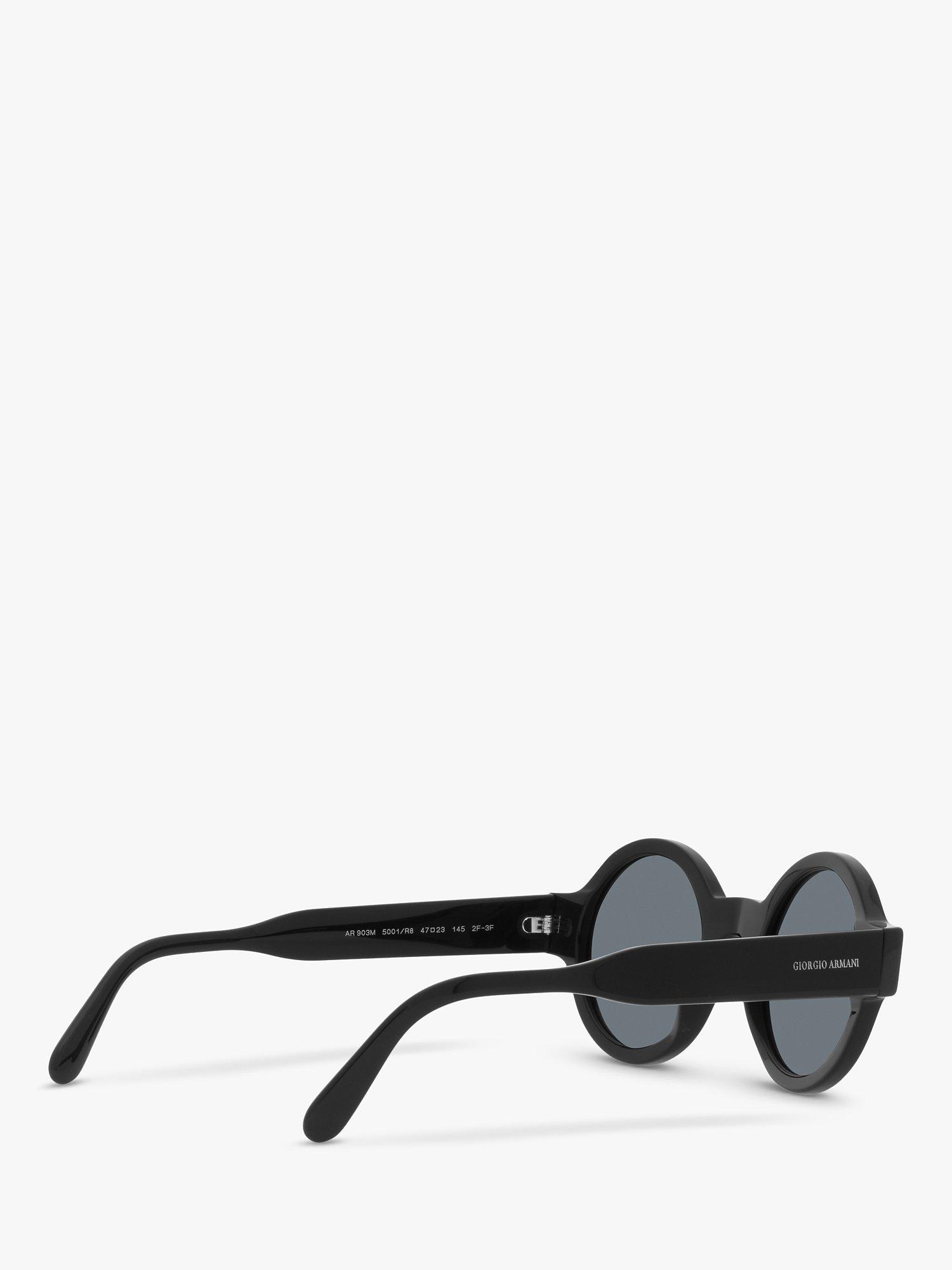 Product image 9 of 11, which shows Giorgio Armani AR 903M Women's Round Sunglasses, Black/Grey