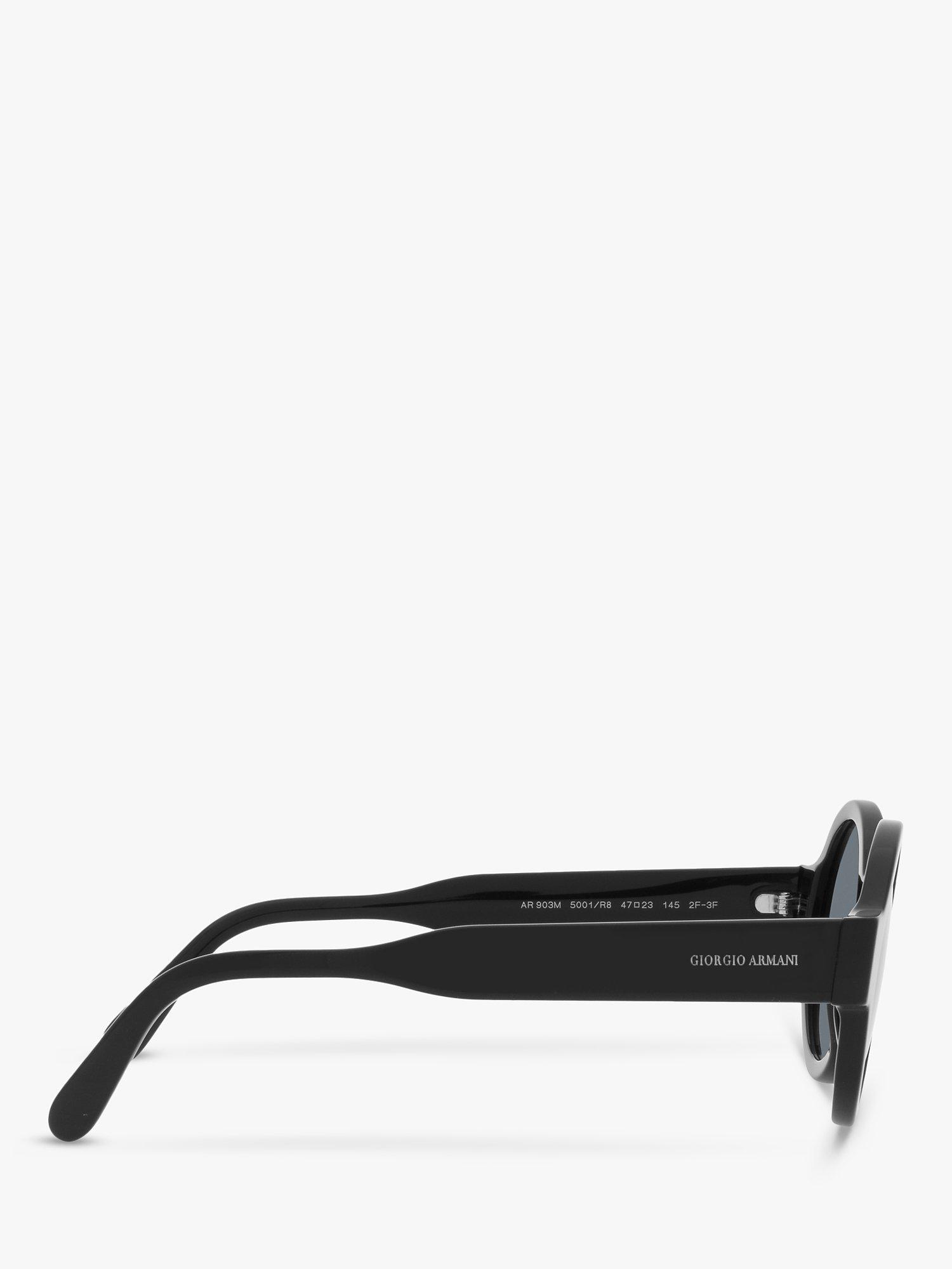 Product image 10 of 11, which shows Giorgio Armani AR 903M Women's Round Sunglasses, Black/Grey