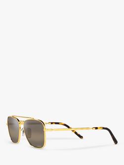 Ray-Ban RB3636 Unisex New Caravan Square Sunglasses, Legend Gold/Brown - view 2, Legend Gold/Brown