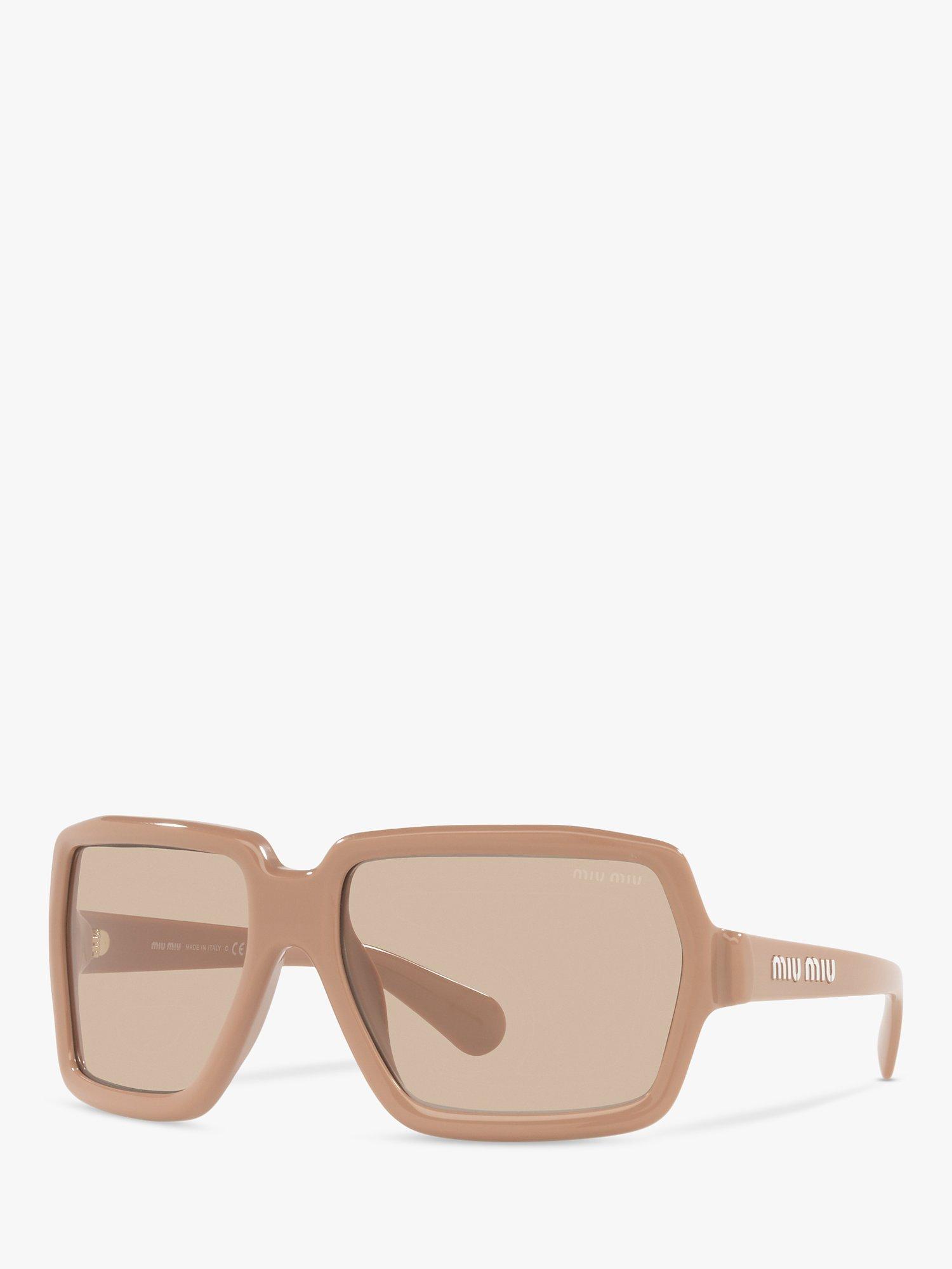 Miu Miu MU 06WS Women's Irregular Sunglasses, Beige