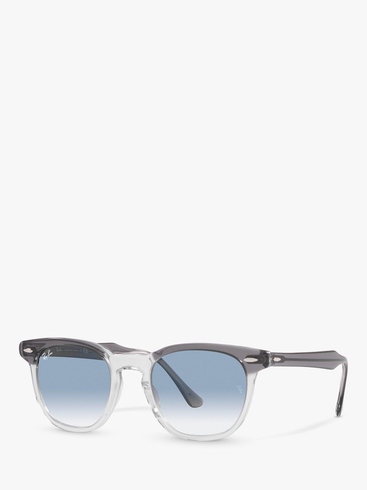 Product image 1 of 7, which shows Ray-Ban RB2298 Unisex Hawkeye Sunglasses, Transparent Grey/Blue