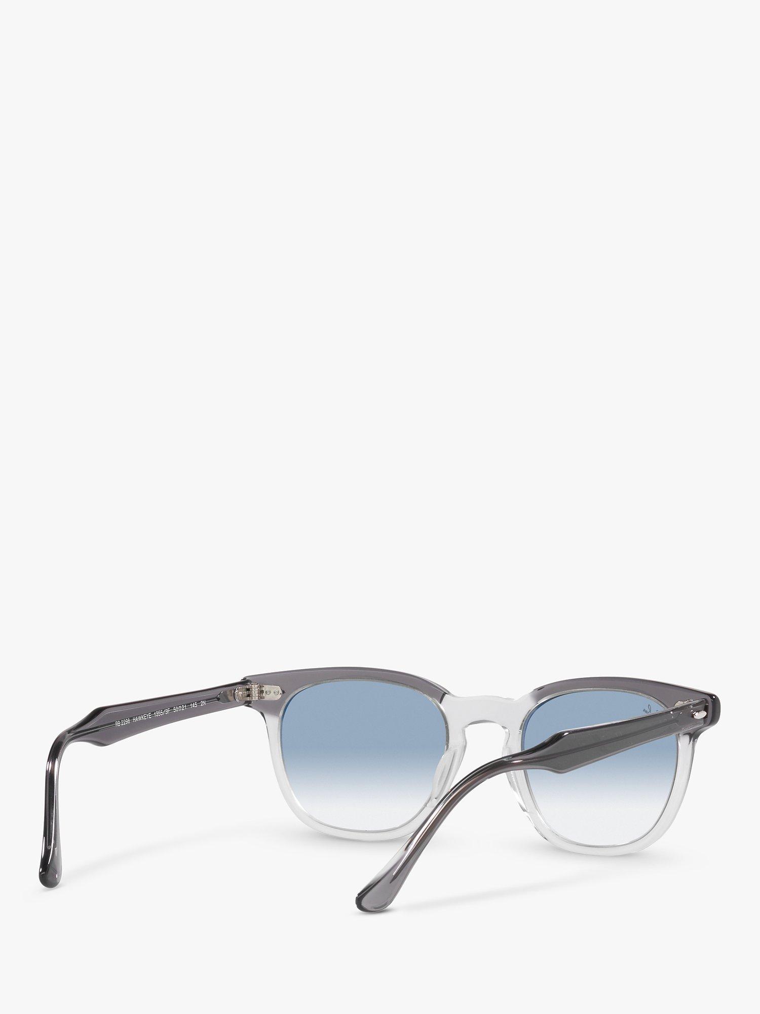 Product image 5 of 7, which shows Ray-Ban RB2298 Unisex Hawkeye Sunglasses, Transparent Grey/Blue