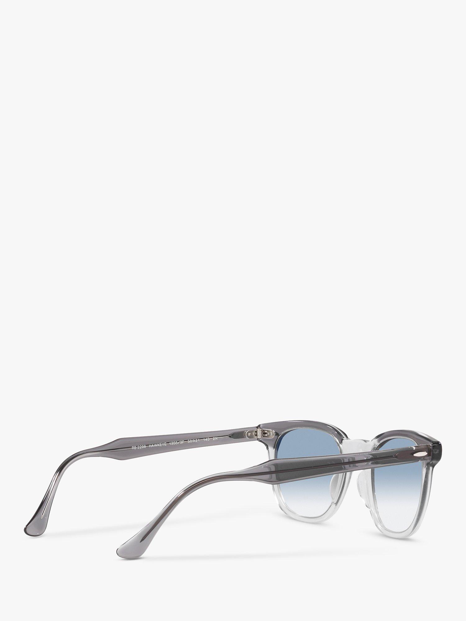 Product image 6 of 7, which shows Ray-Ban RB2298 Unisex Hawkeye Sunglasses, Transparent Grey/Blue