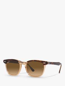Ray-Ban RB2298 Unisex Polarised Hawkeye Sunglasses, Transparent Havana/Brown, Transparent Havana/Brown
