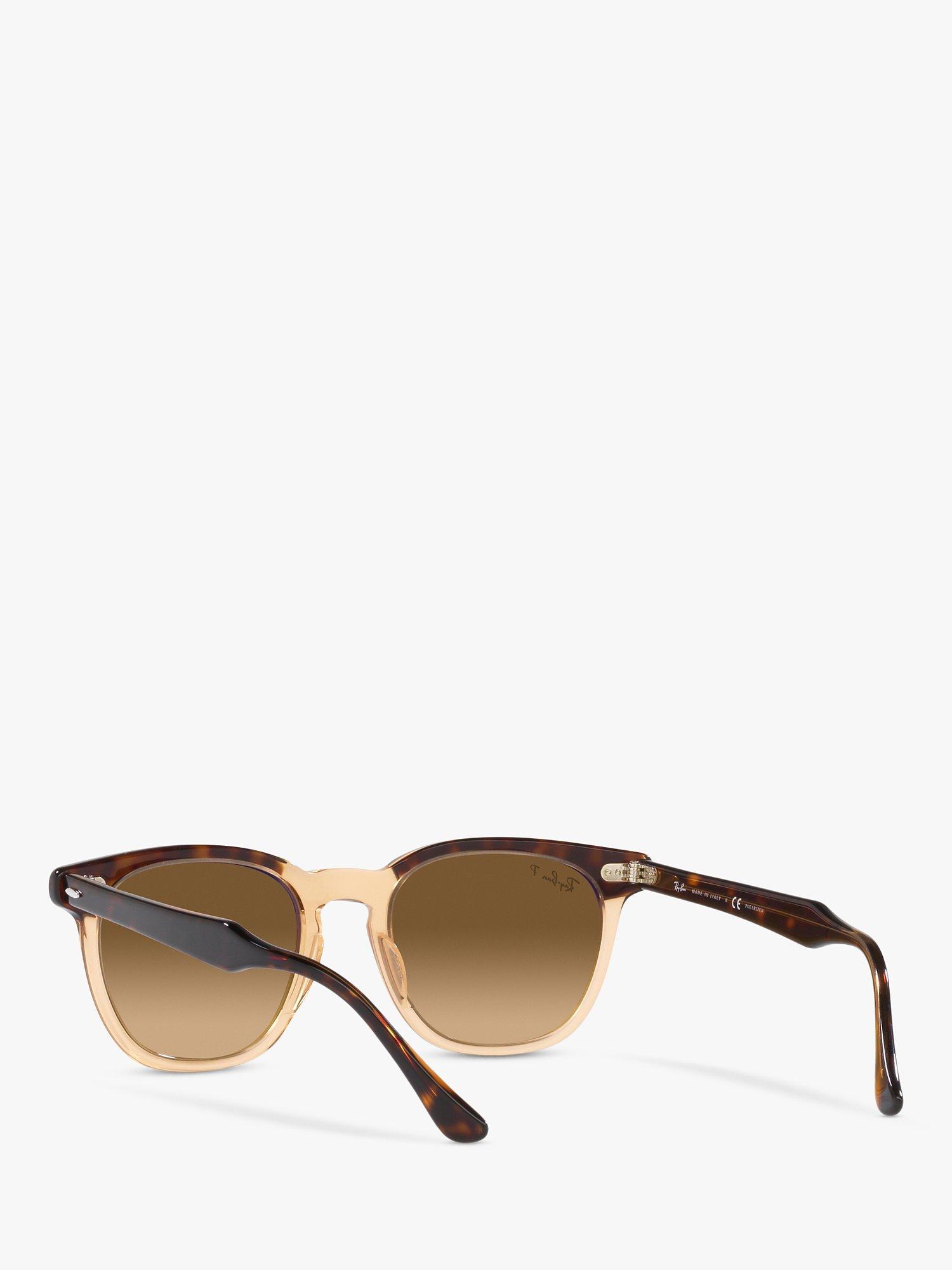 Product image 4 of 6, which shows Ray-Ban RB2298 Unisex Polarised Hawkeye Sunglasses, Transparent Havana/Brown
