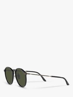 Giorgio Armani AR 318SM Men's Oval Sunglasses, Black/Green - view 2, Black/Green