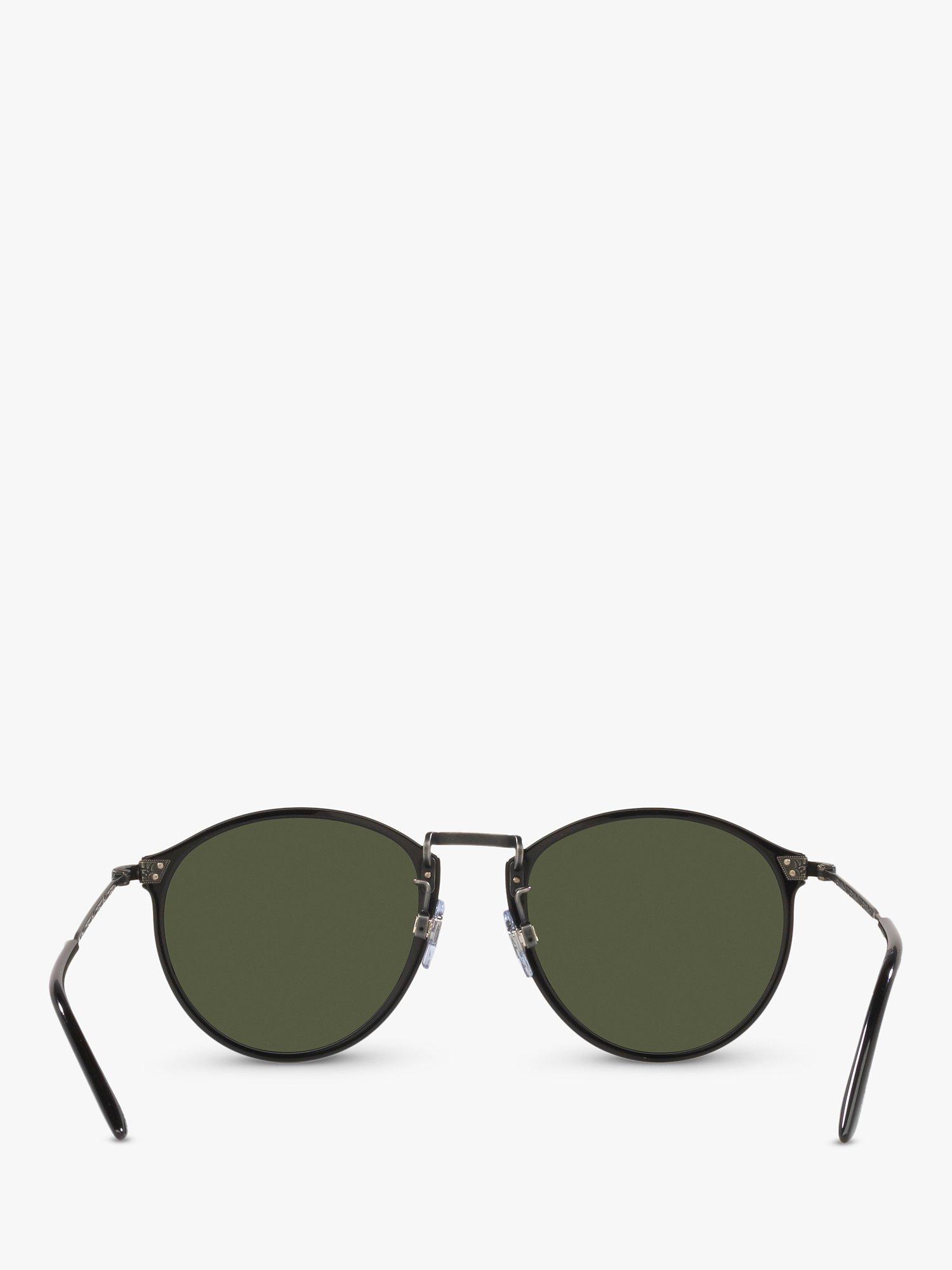 Product image 7 of 11, which shows Giorgio Armani AR 318SM Men's Oval Sunglasses, Black/Green